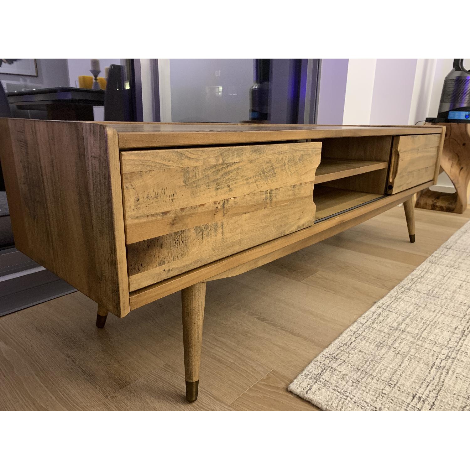 Mid Century Modern Solid Wood TV Unit - image-5