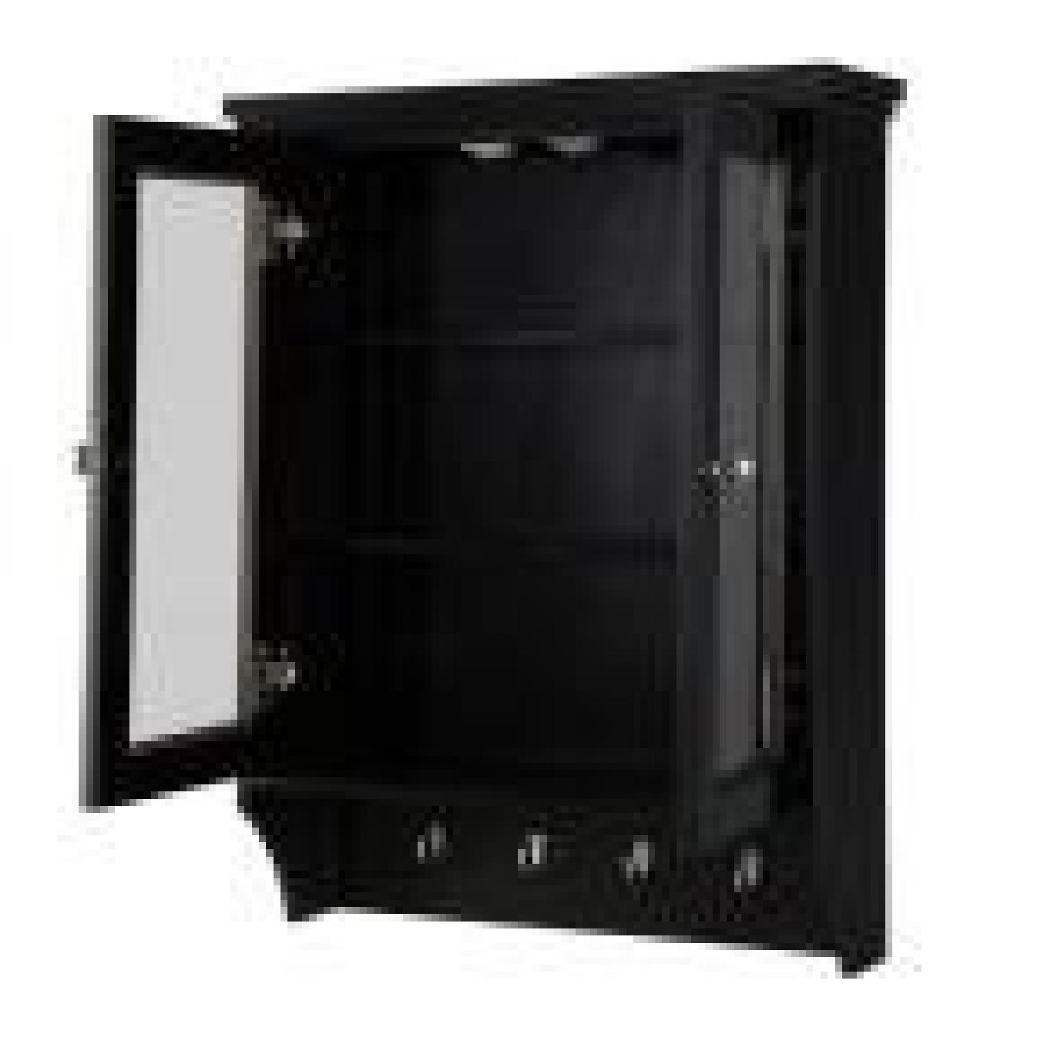 Espresso Storage Wall Cabinet w/ Glass Doors - image-1