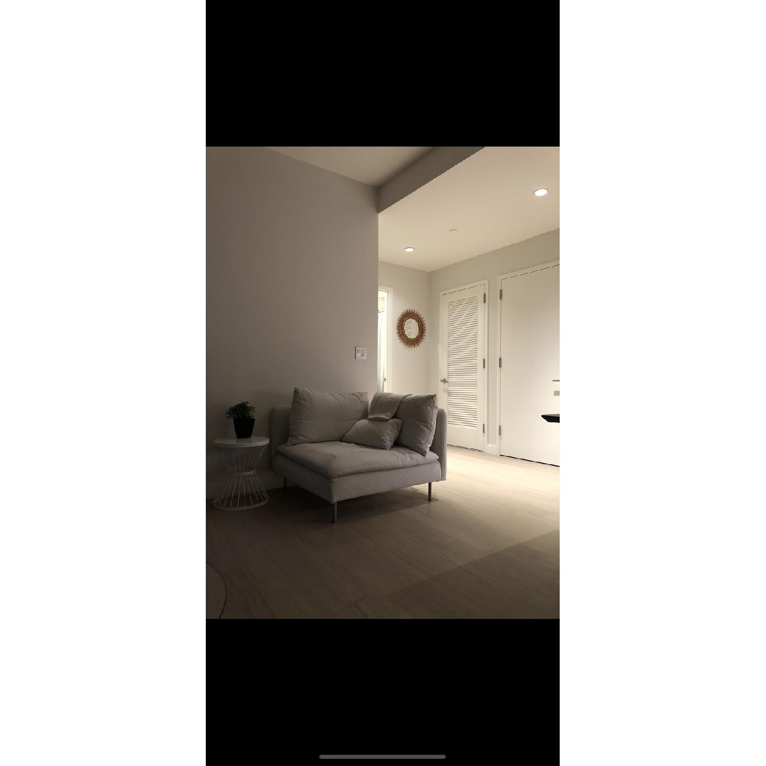 Ikea Soderhman White Corner Lounge Chair AptDeco