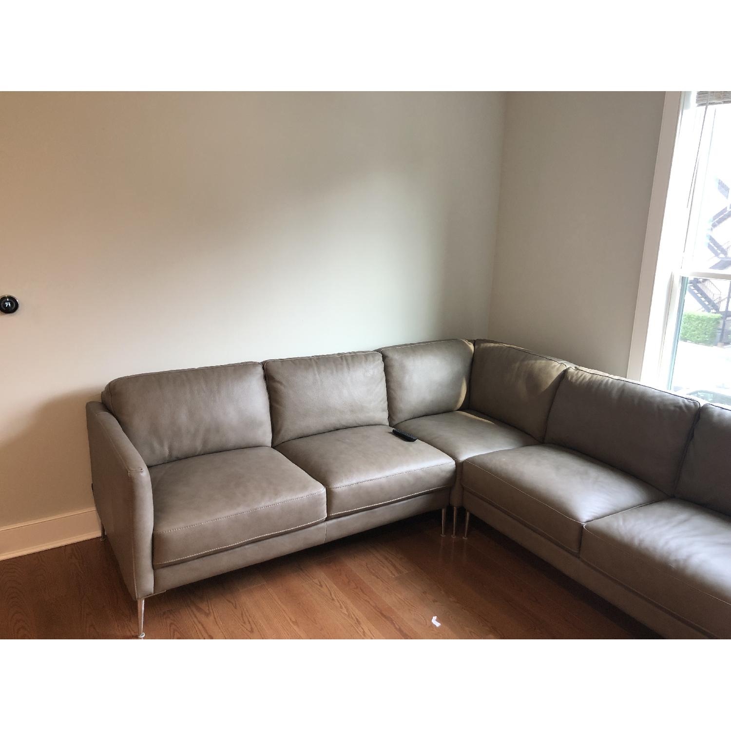 Chateau D'ax Italian Leather Sectional Sofa - image-2