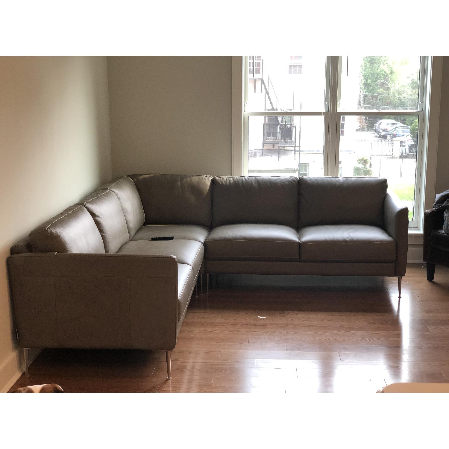 Chateau D'ax Italian Leather Sectional Sofa - image-3