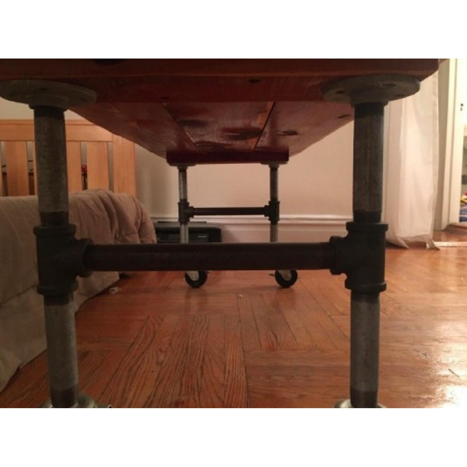 Handmade Cedar Wood & Steel Coffee Table - image-2