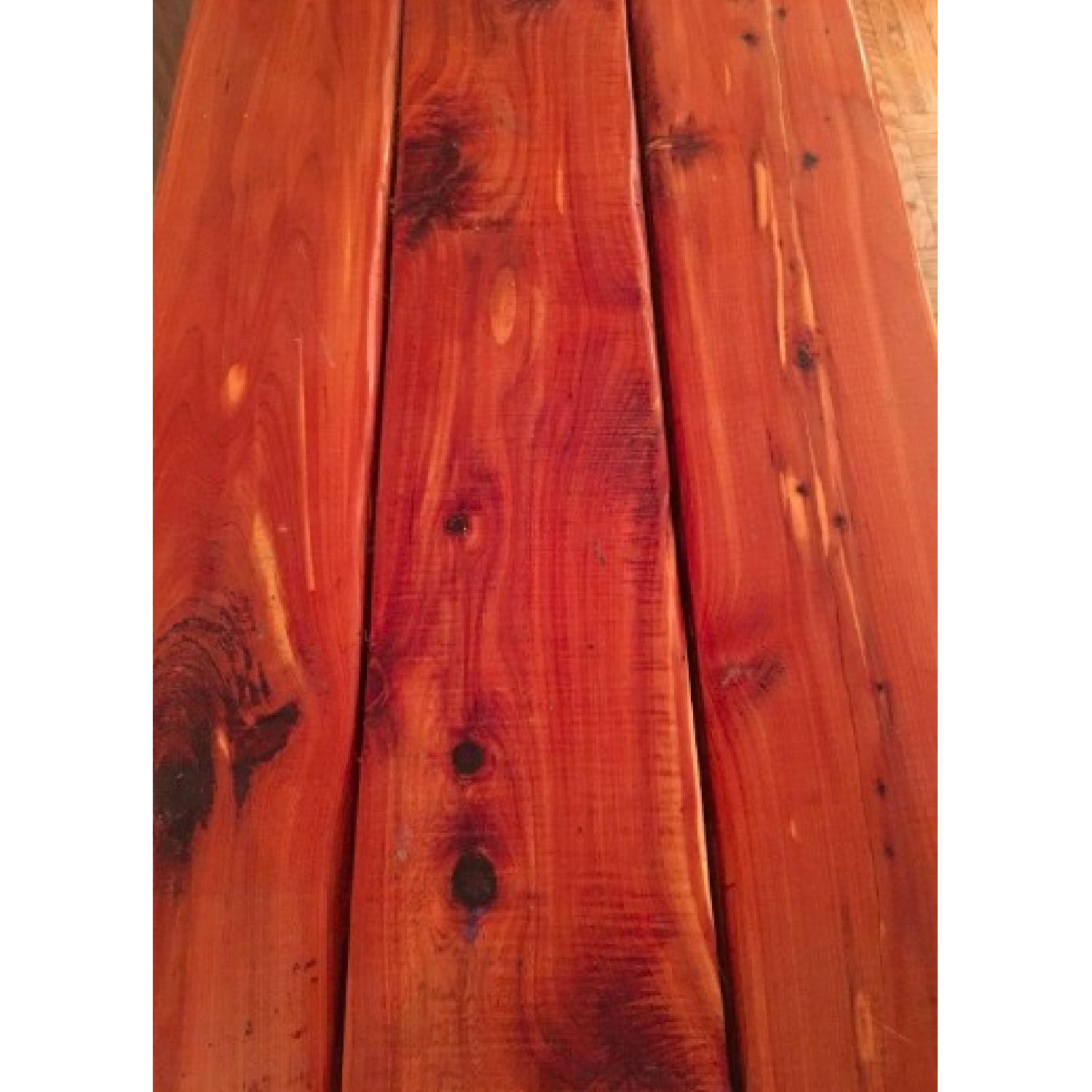 Handmade Cedar Wood & Steel Coffee Table - image-4