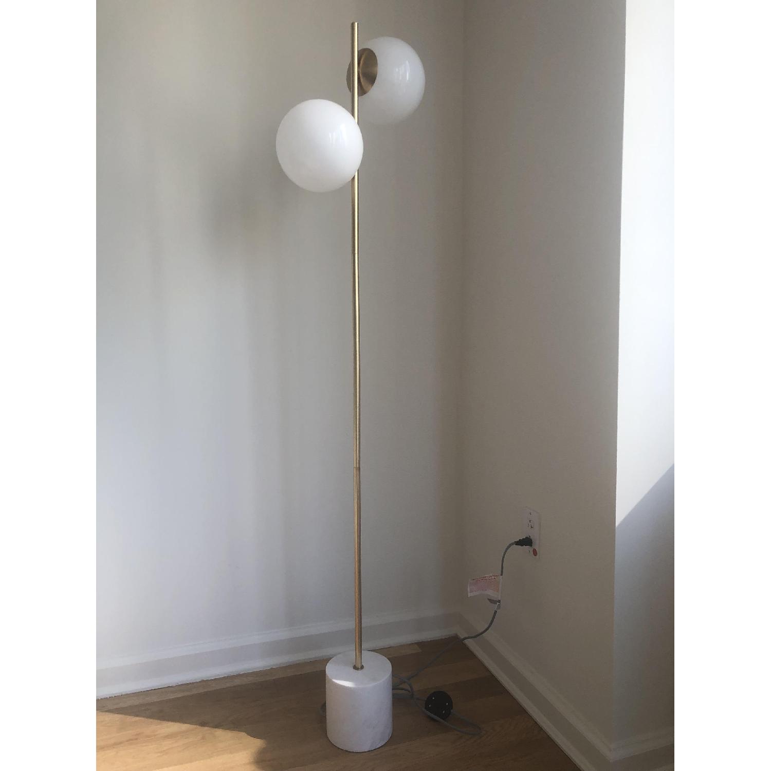 West Elm Brass/Marble Floor Lamp - image-1