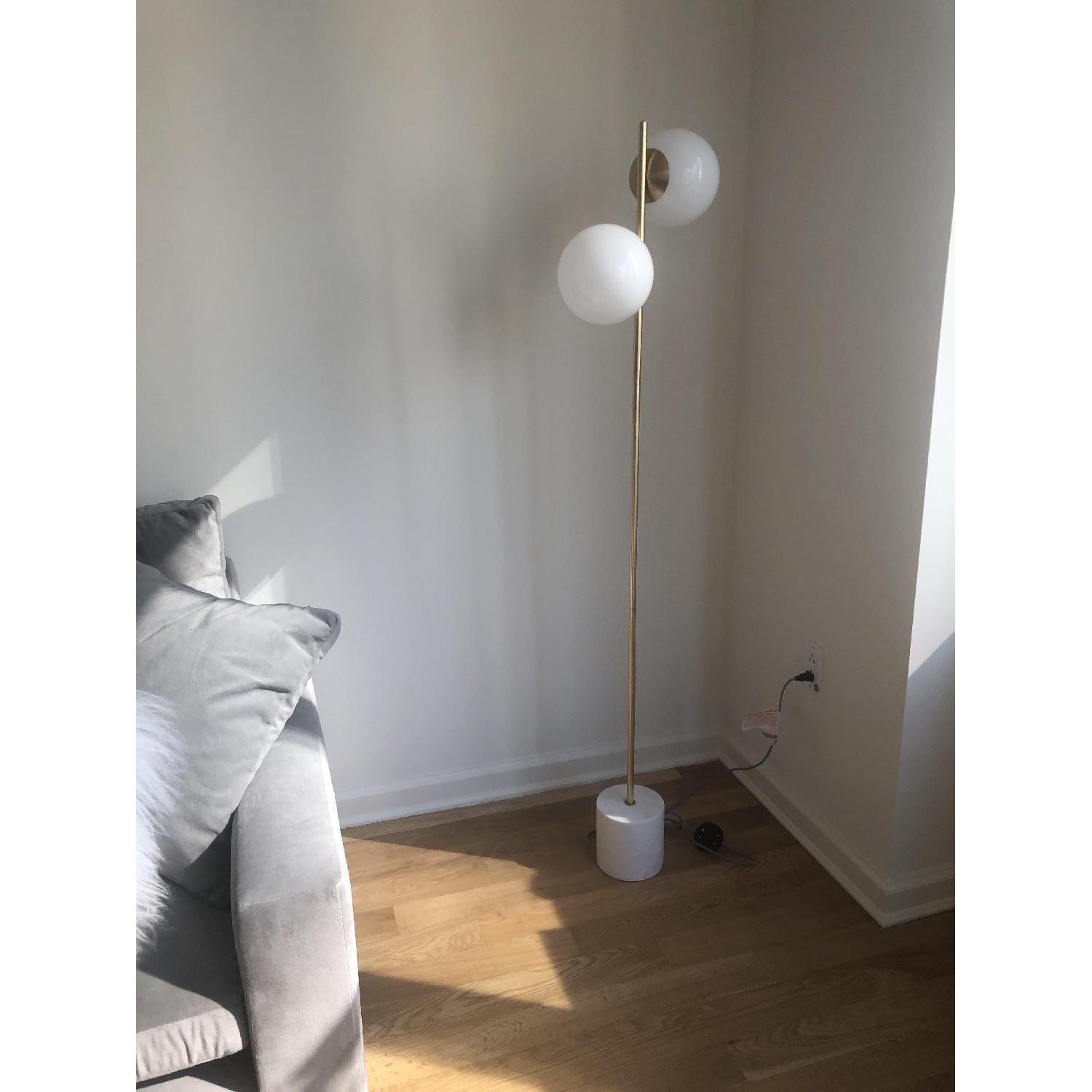 West Elm Brass/Marble Floor Lamp - image-2