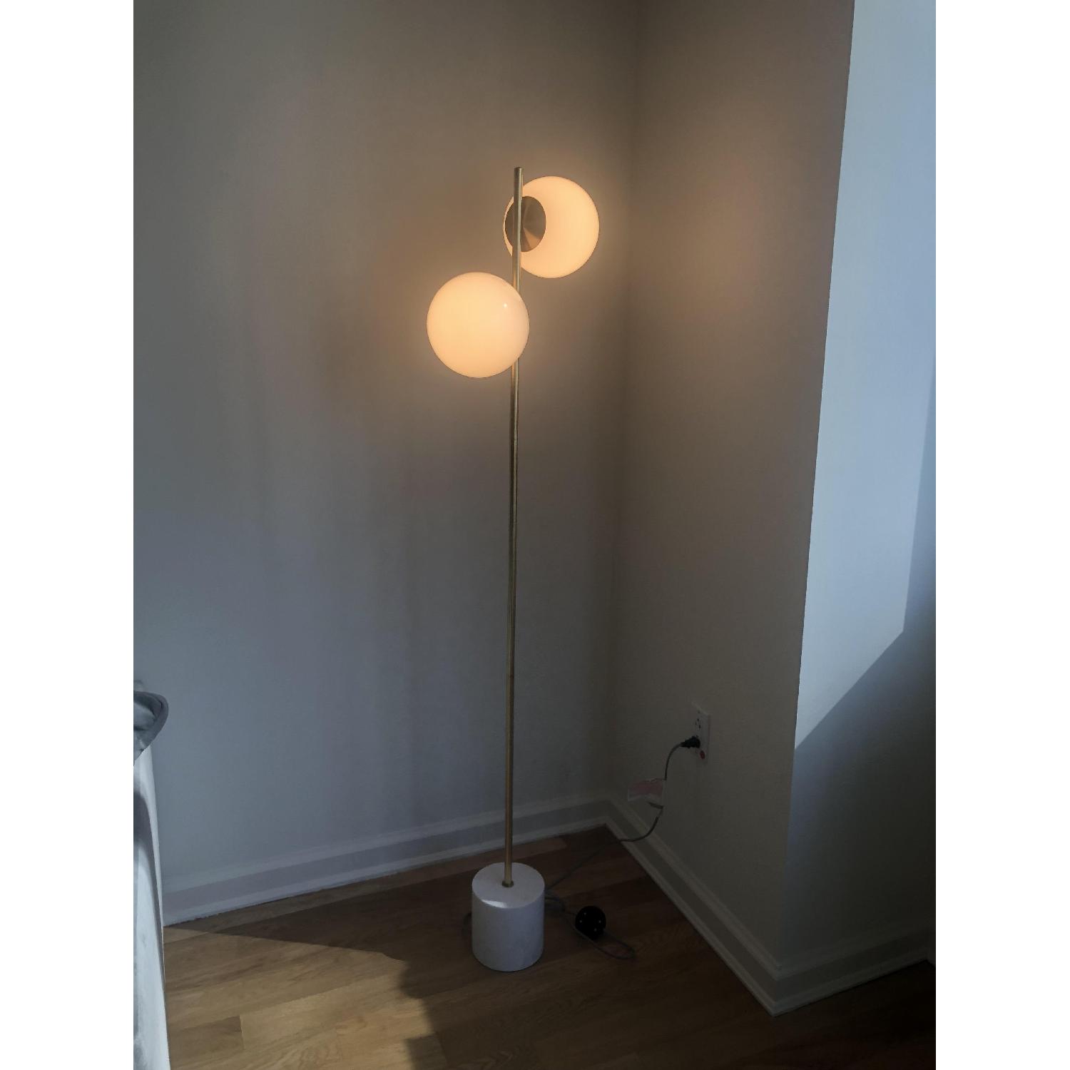 West Elm Brass/Marble Floor Lamp - image-4