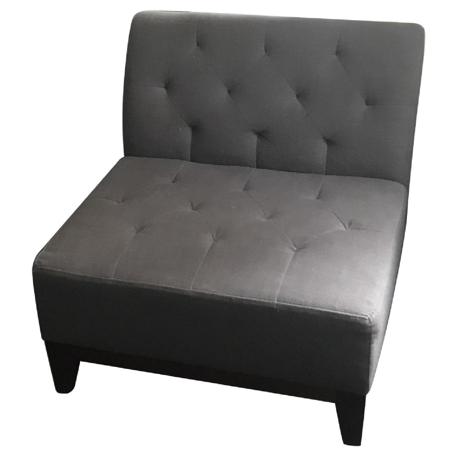 Modern Grey Tufted Sofa + Lounge Chair - image-6