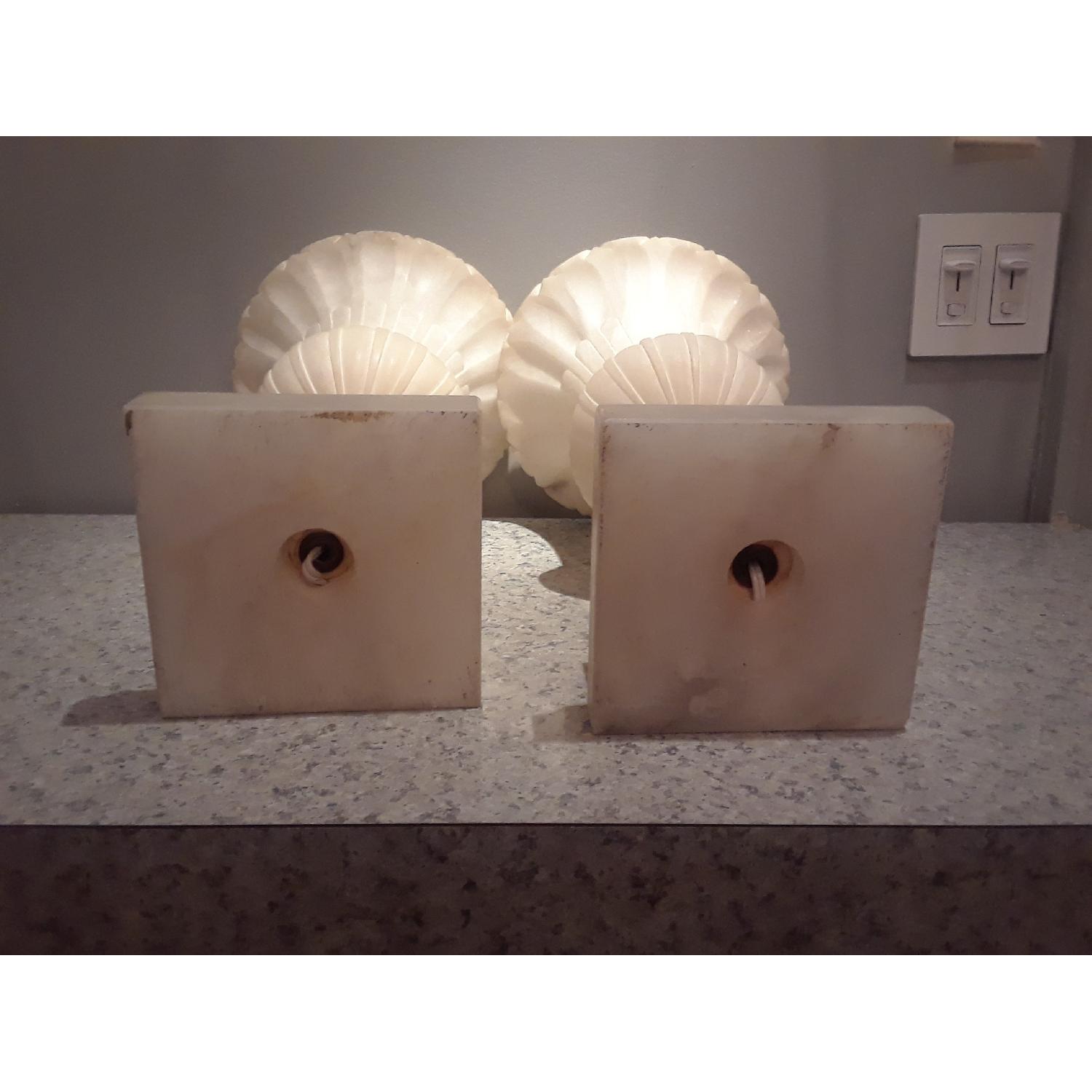 Vintage Carved Alabaster Urn Lamps - image-4