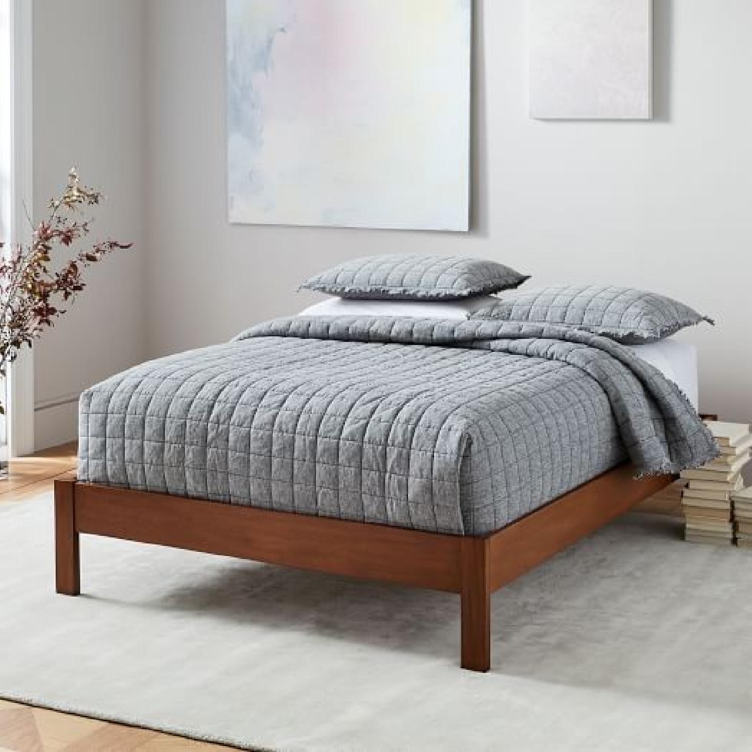 West Elm Queen Simple Bed Frame in Acorn AptDeco