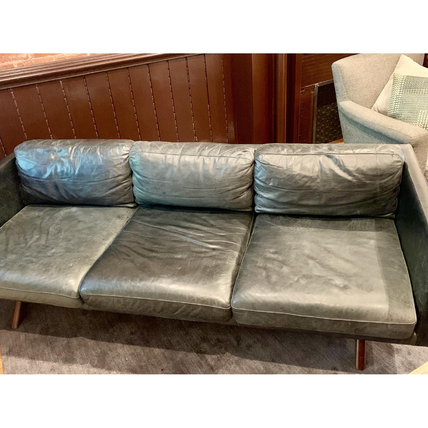 West Elm Brooklyn Sofa in Black Licorice Leather - image-4