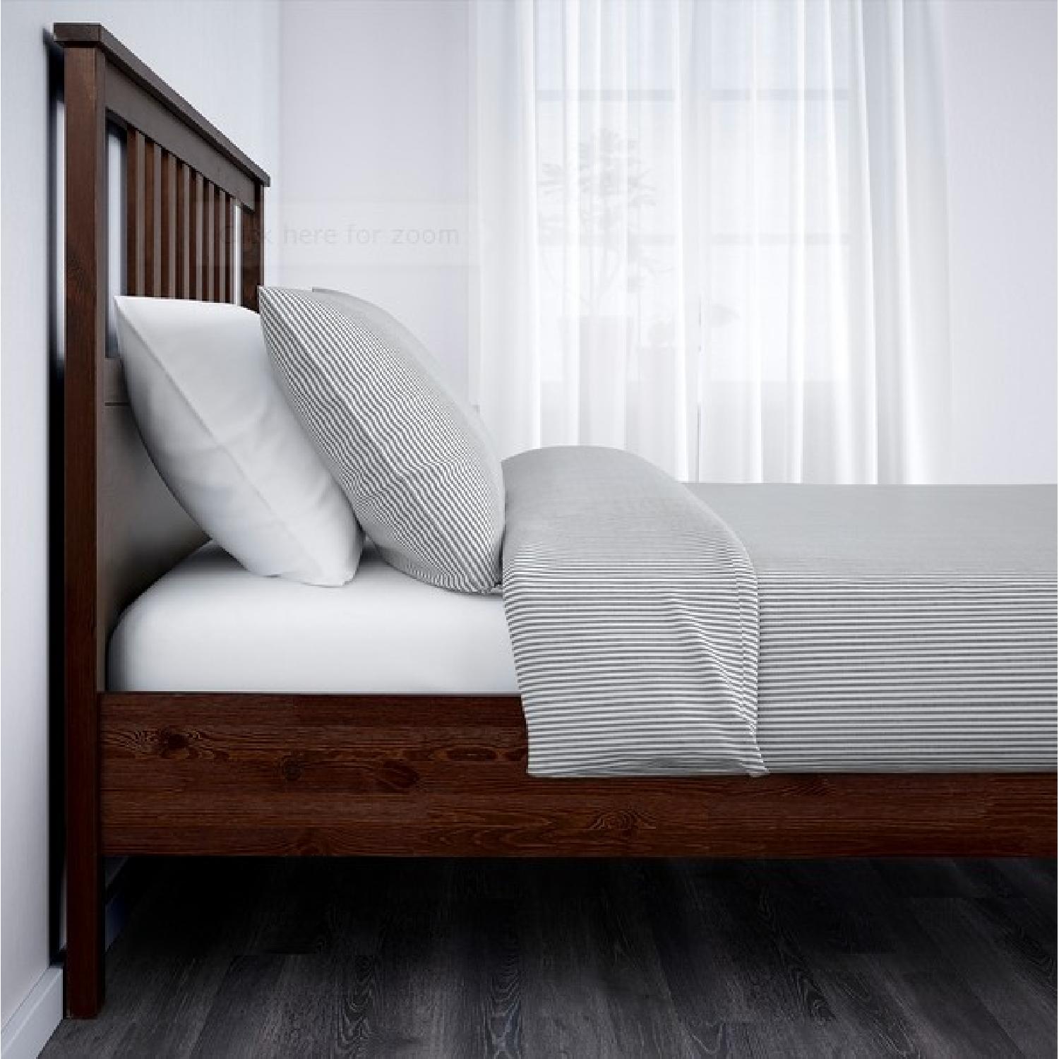 Ikea Hemnes Queen Size Bed Frame w/ Leirsund Slatted Base AptDeco