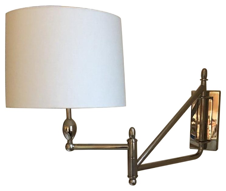 Thomas O'Brien Paulo Swingarm Sconces in Polished Nickel