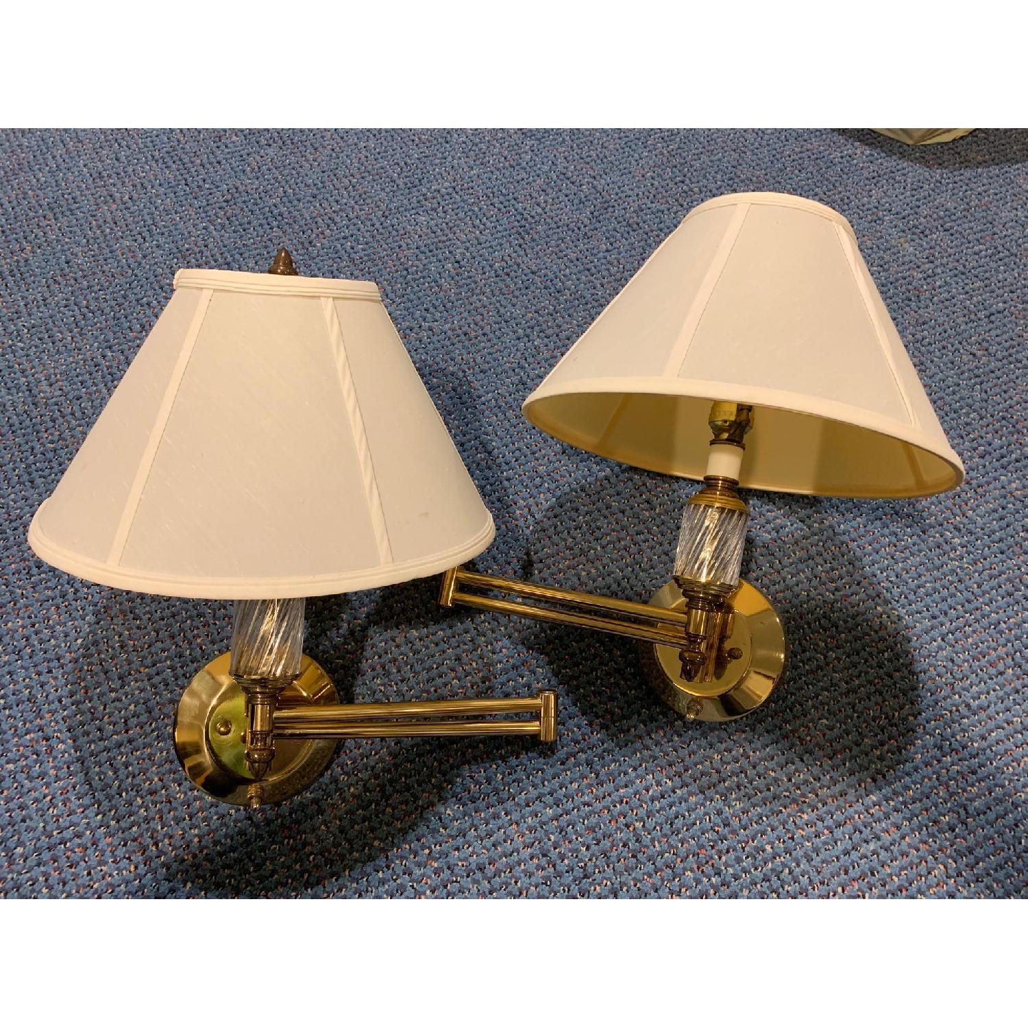 Brass Swing Arm Wall Lamps - image-3