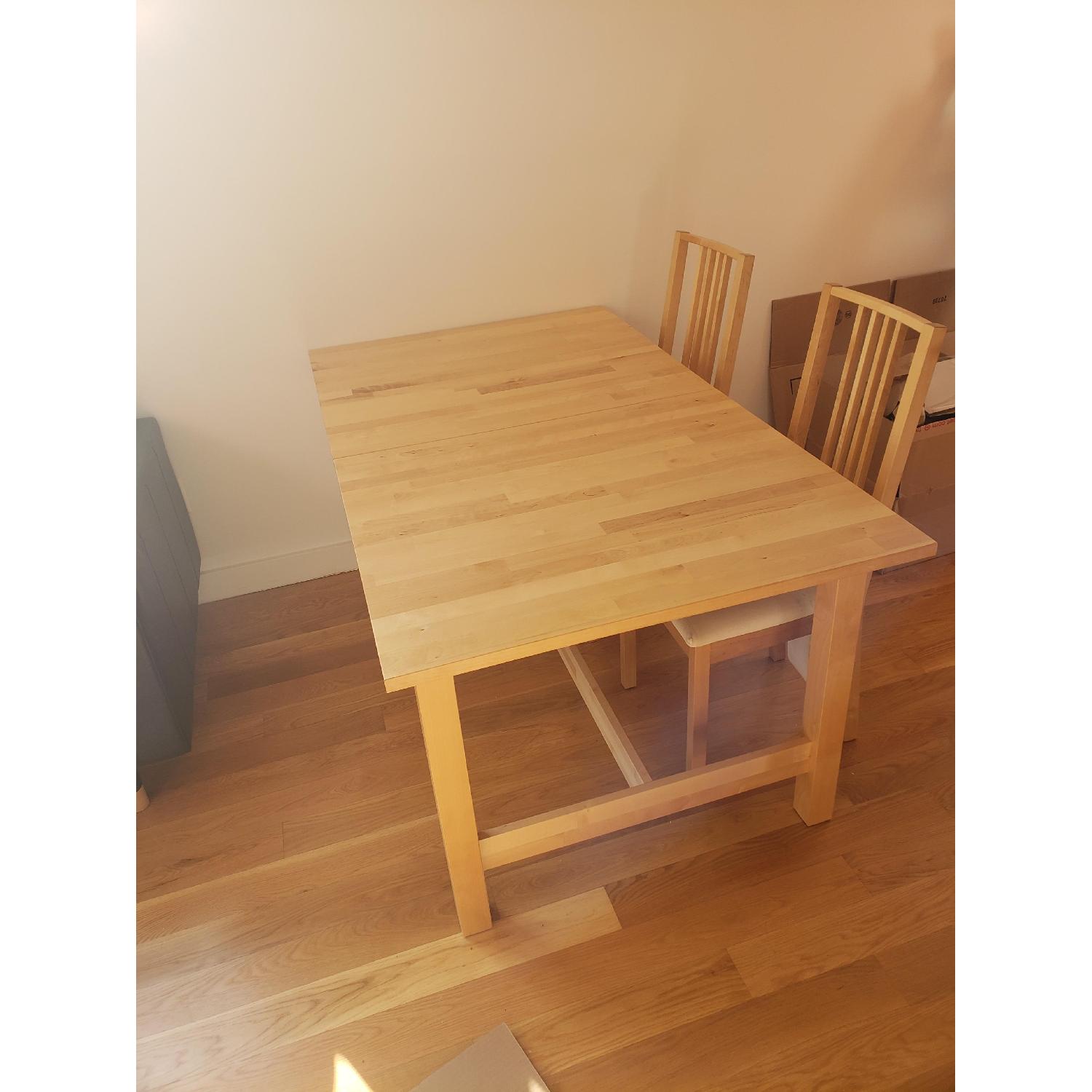 Ikea Expandable Birch Dining Table - image-2