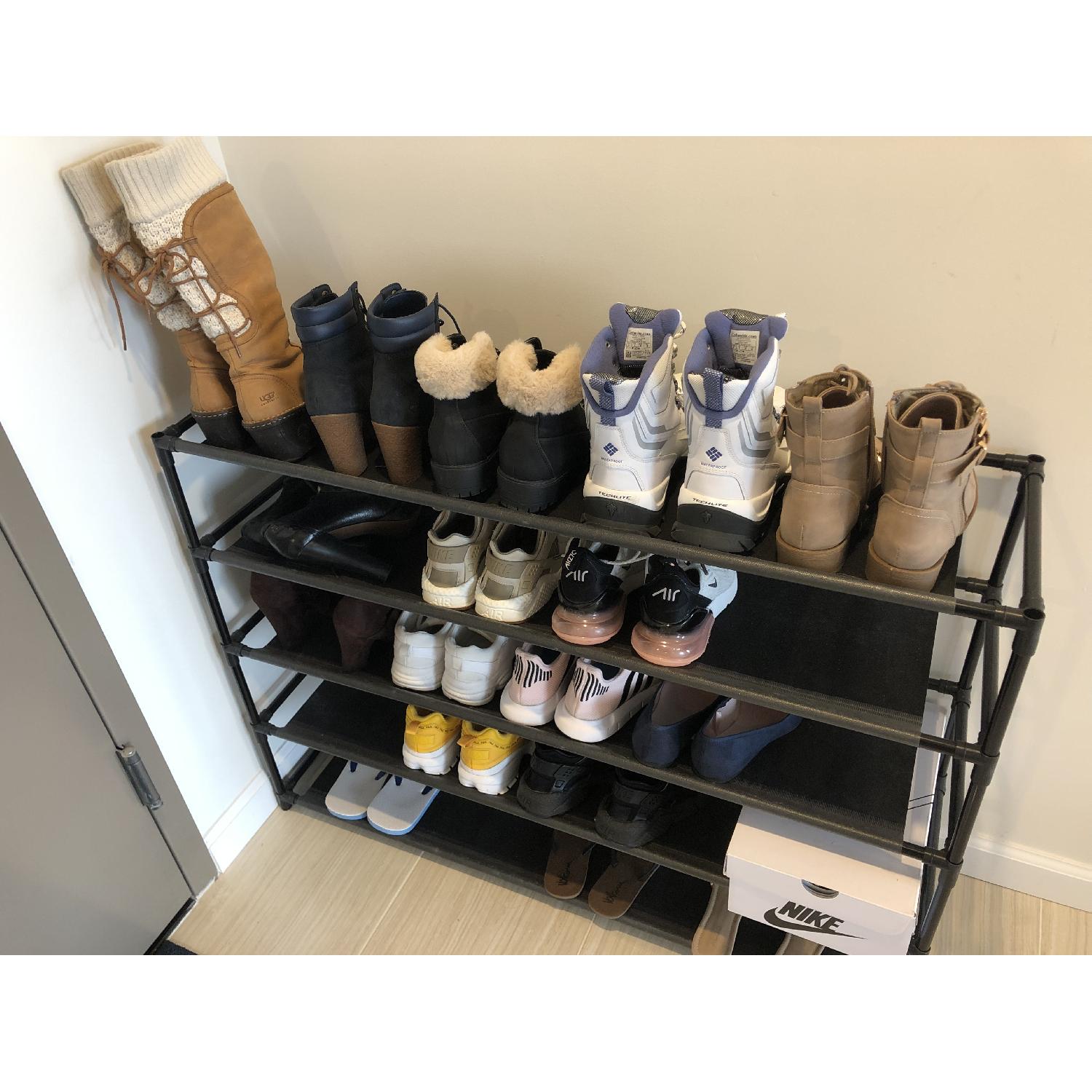 Black Metal 5-Tier Shoe Rack - AptDeco