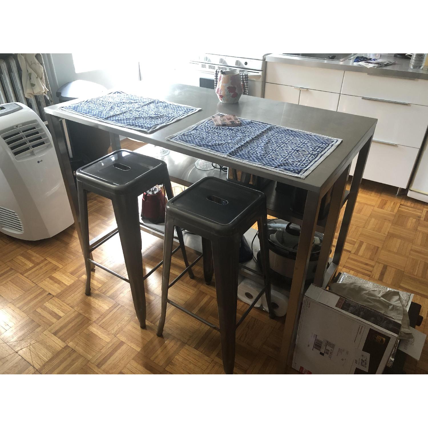 CB2 Stainless Steel Kitchen Island - image-2