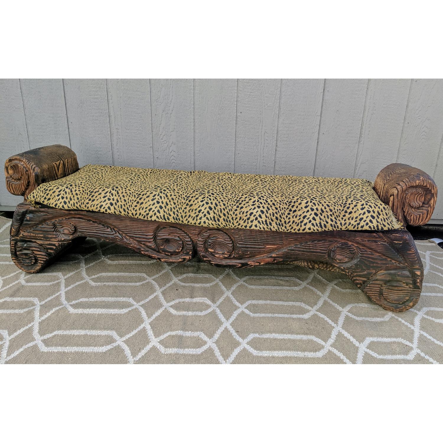 1970's Vintage Witco Tiki Style Cypress Window Bench - image-12