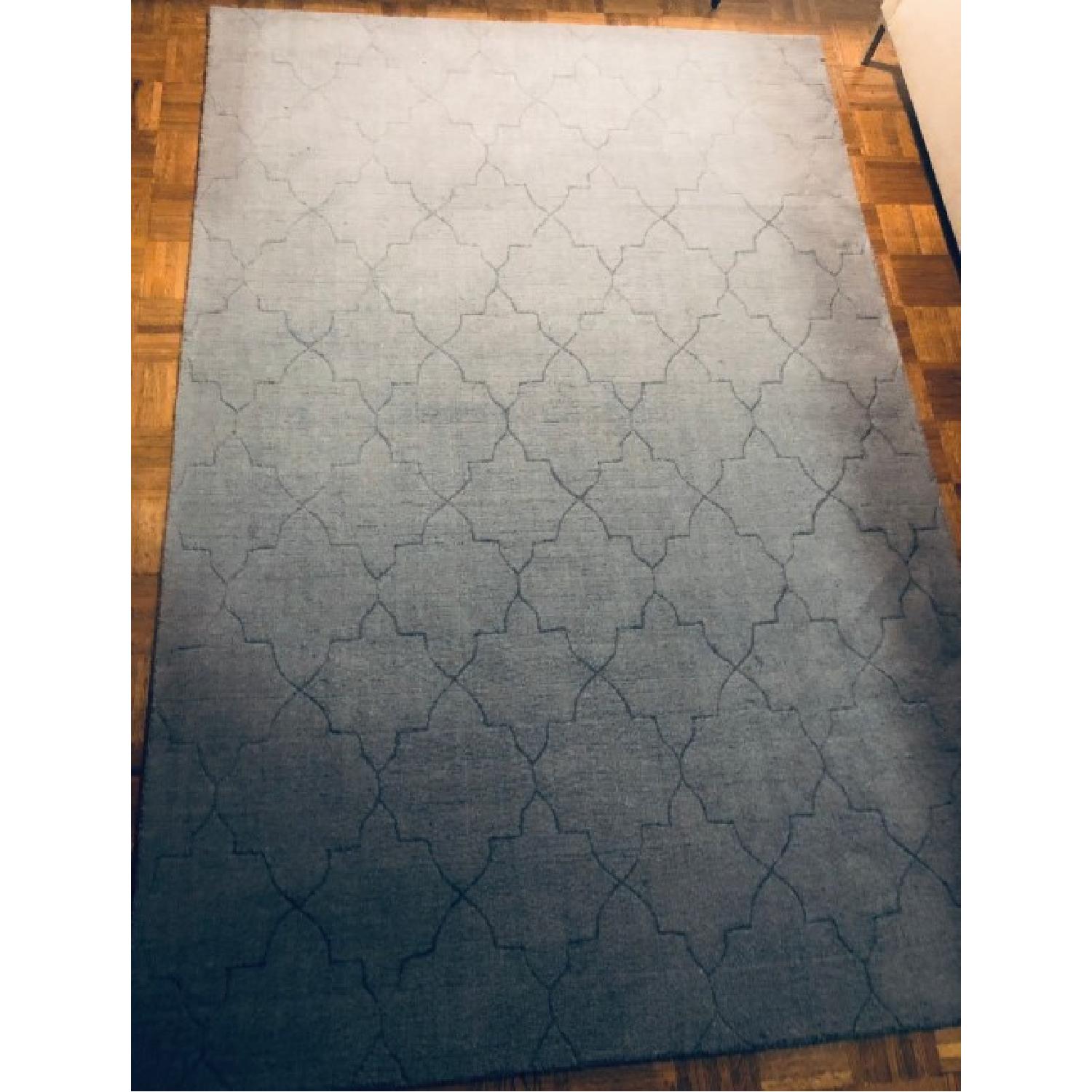 Surya Etching Blue Wool Textured Rug AptDeco