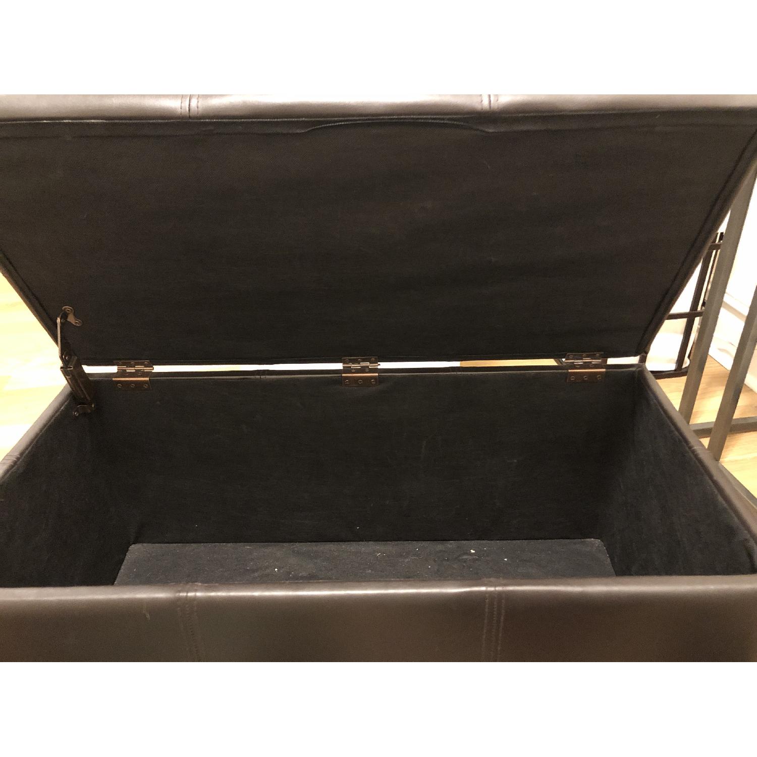 Target Brown Leather Storage Bench - image-4
