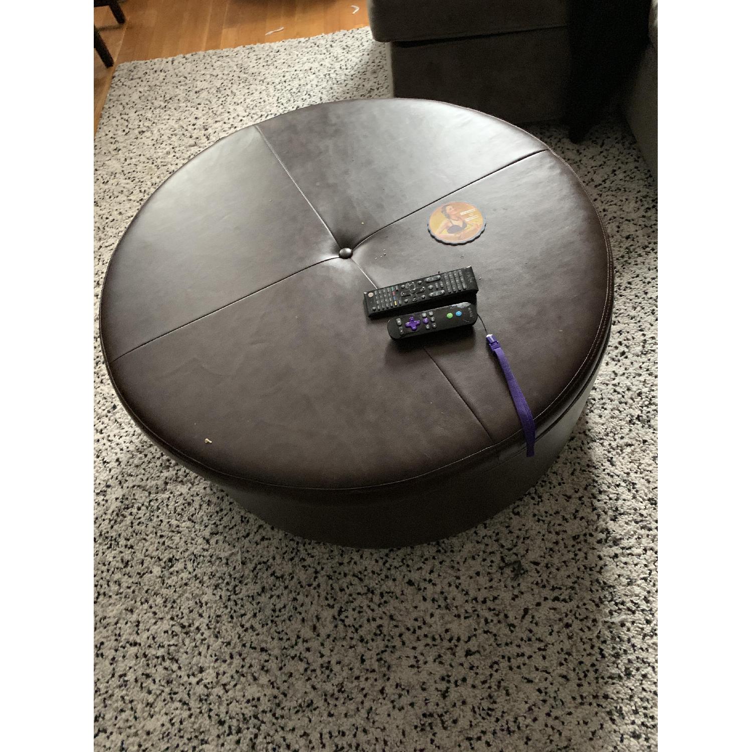 Belham Living Corbett Round Coffee Table/Storage Ottoman - image-1