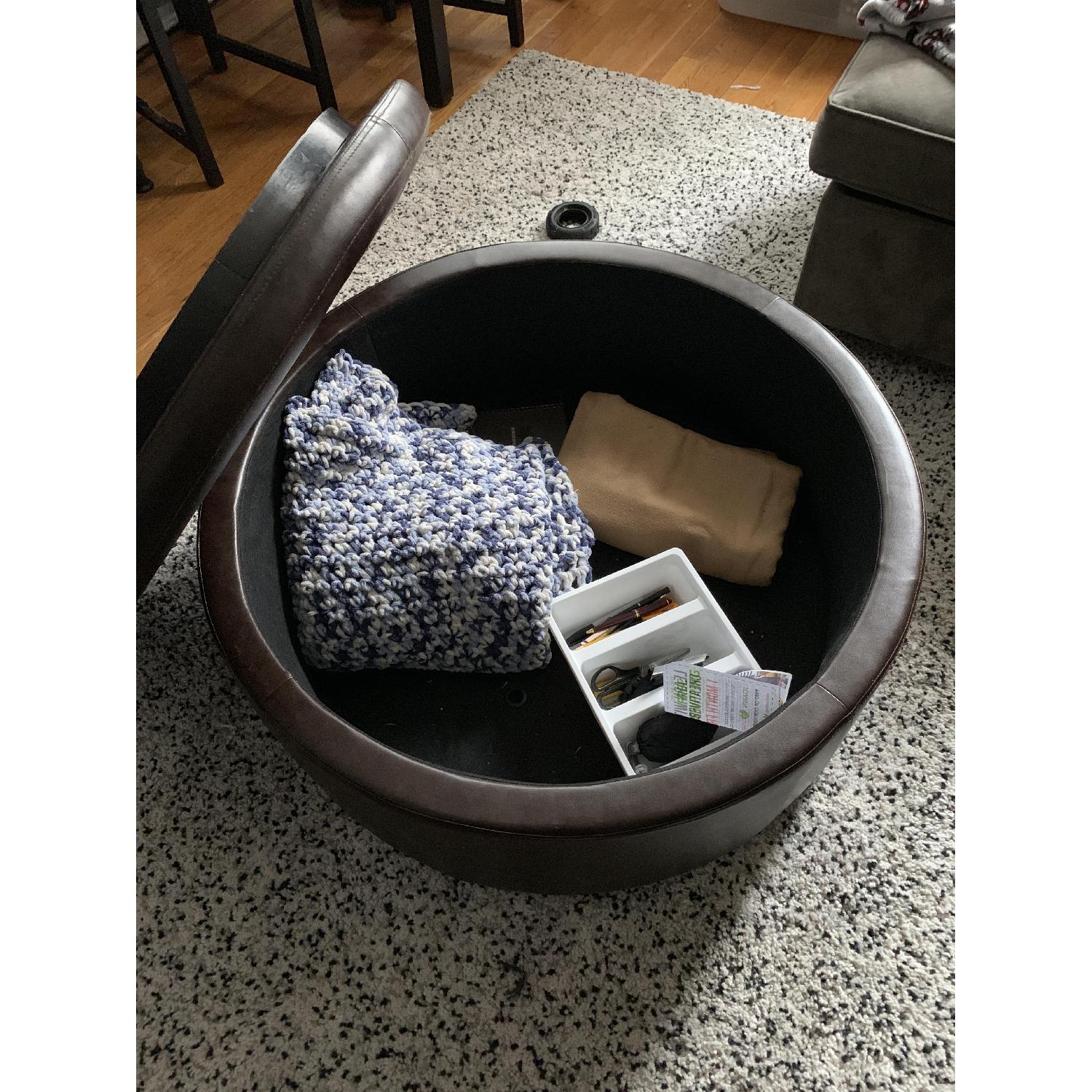 Belham Living Corbett Round Coffee Table/Storage Ottoman AptDeco