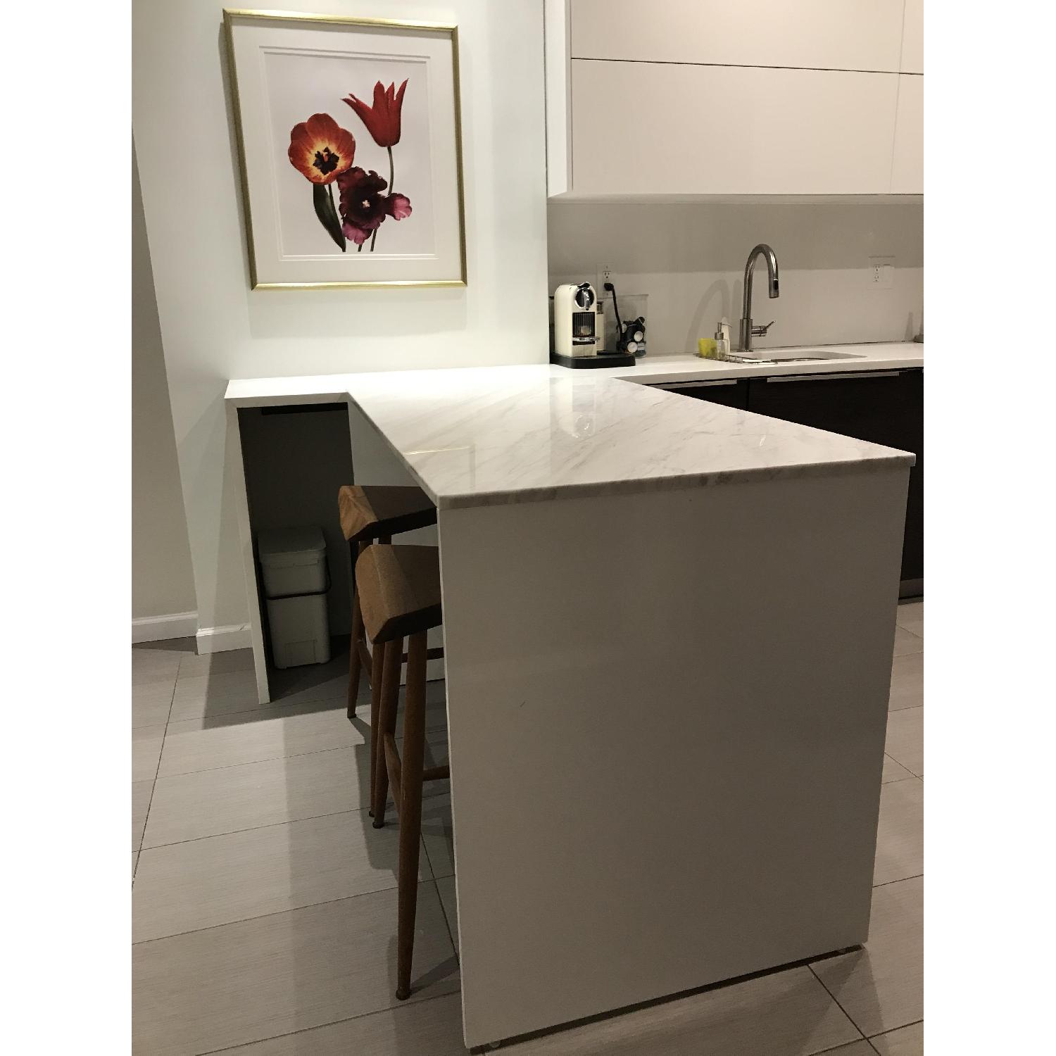 CB2 Marble Top Island AptDeco