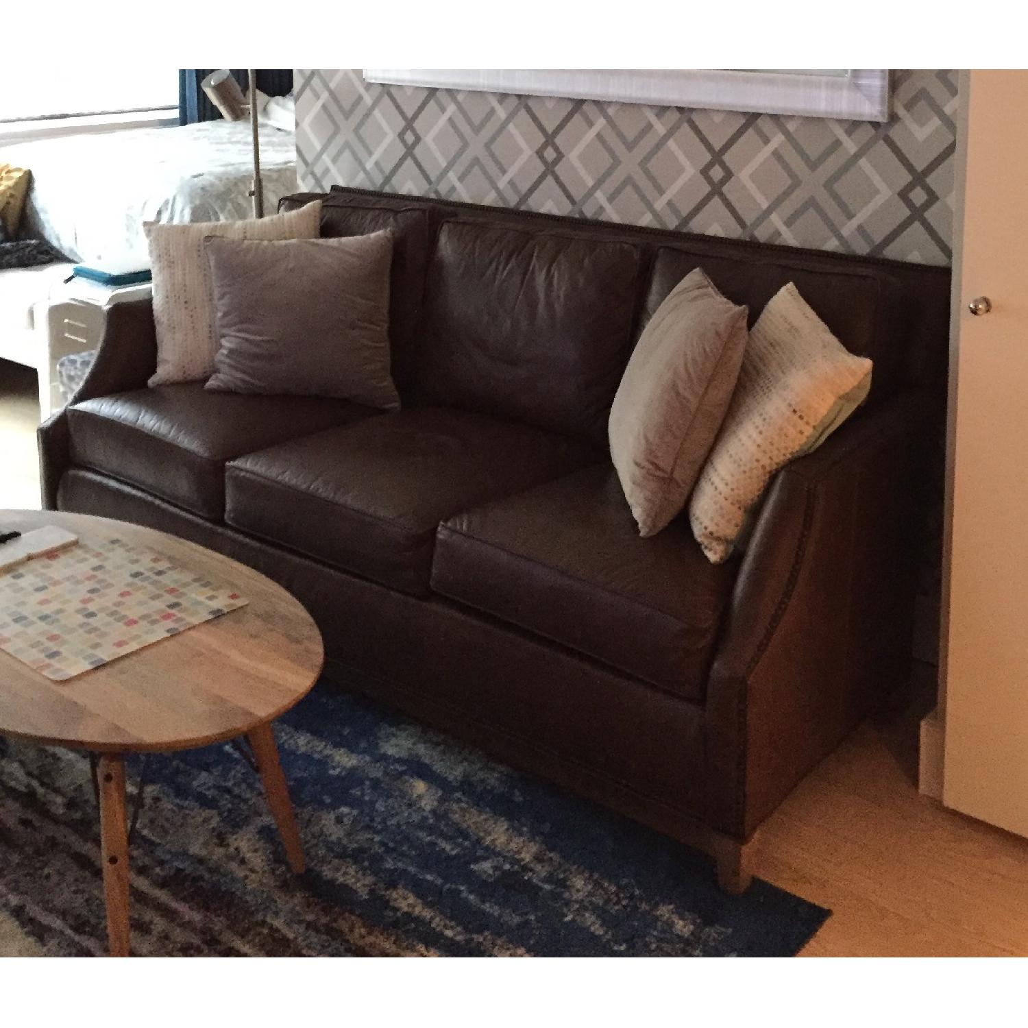 Thomasville Studded Leather 3-Seater Sofa - image-1