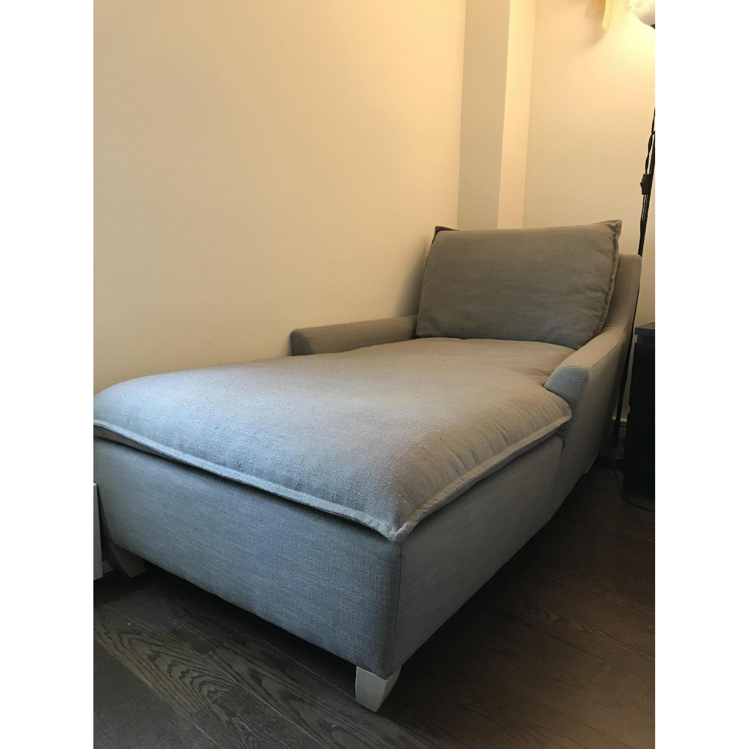 West Elm Bliss Down-Filled Chaise in Shelter Blue - image-2