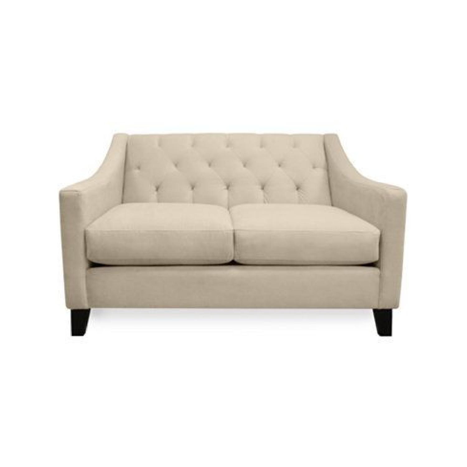 Macy's Chloe Velvet Tufted Loveseat AptDeco