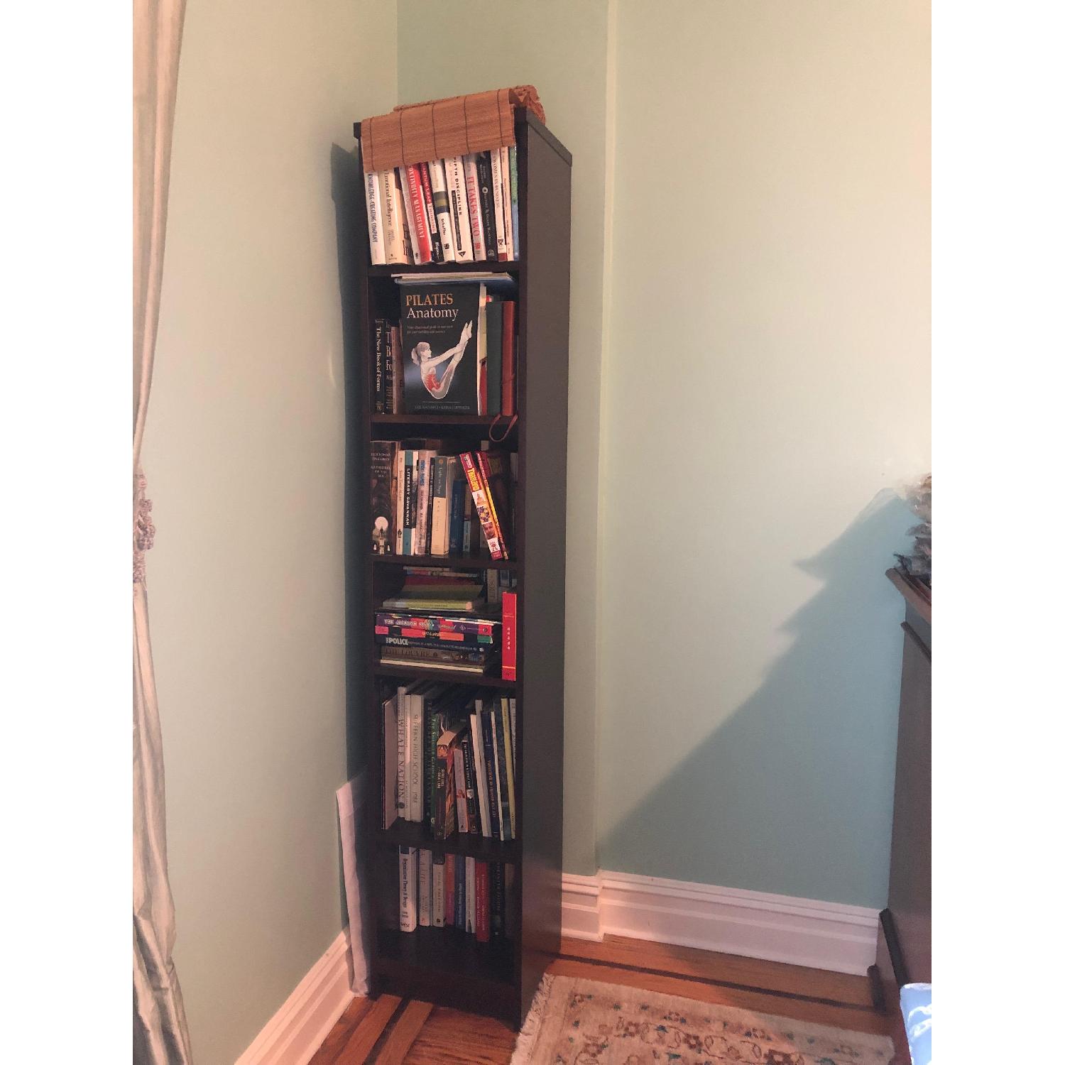 Pottery Barn Dark Brown Narrow Bookshelf AptDeco