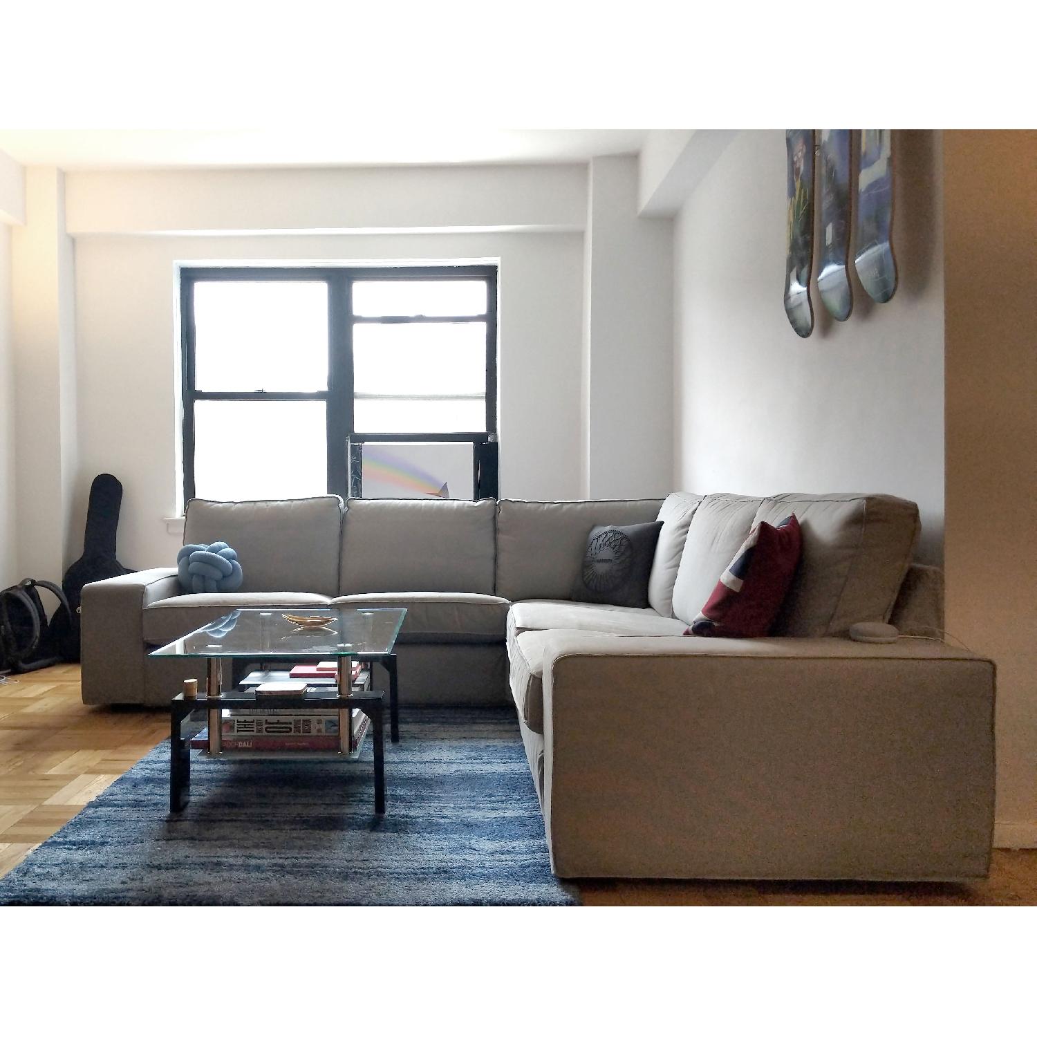 Ikea Kivik Gray Fabric Sectional Sofa AptDeco