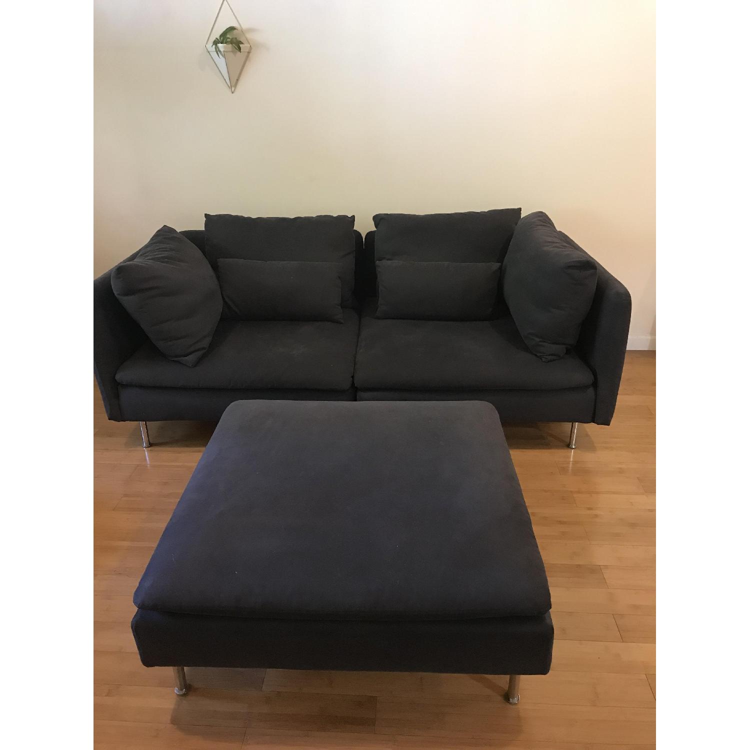 Ikea Soderhamn Navy Blue Sofa w/ Attachable Ottoman - image-2