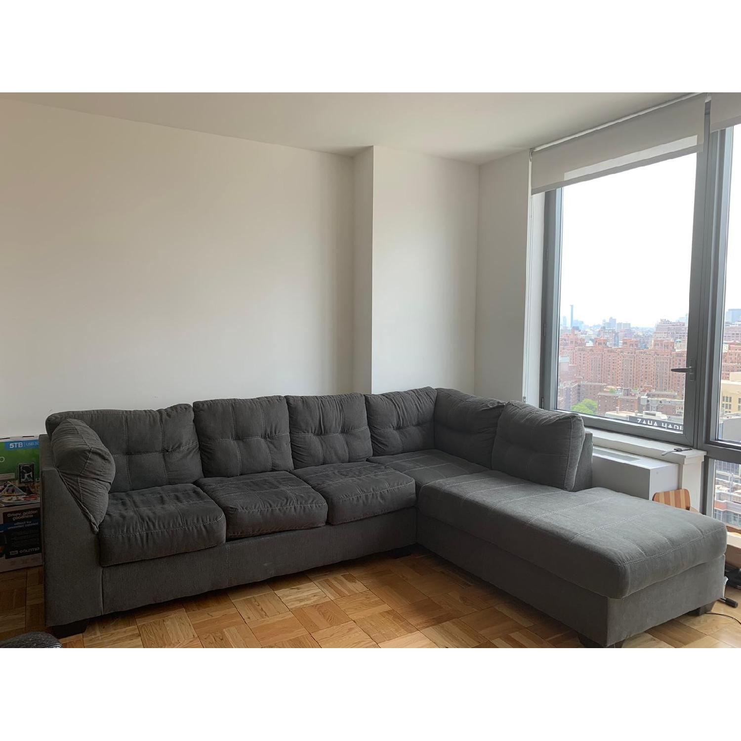 Grey L Shaped Sleeper Sectional Sofa AptDeco