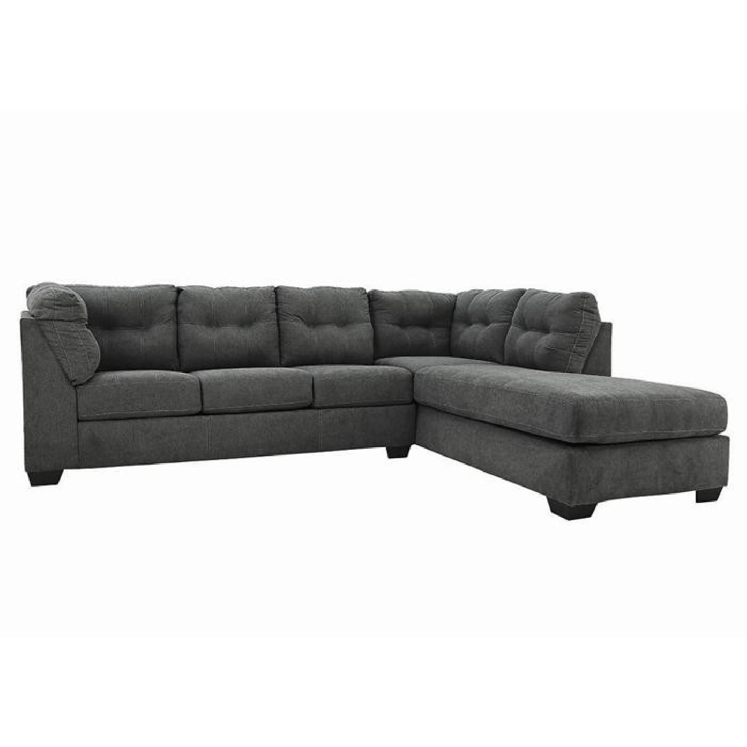 Grey L Shaped Sleeper Sectional Sofa - image-0