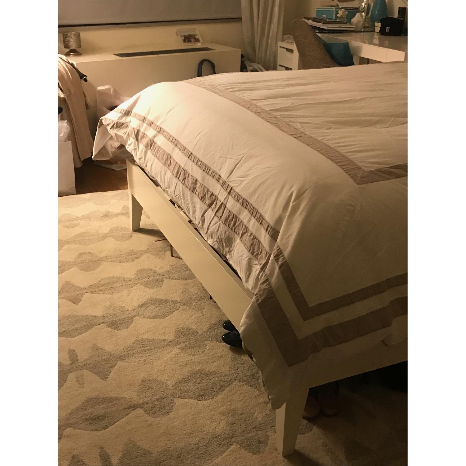 West Elm Narrow-Leg Wood White Bed Frame - image-1