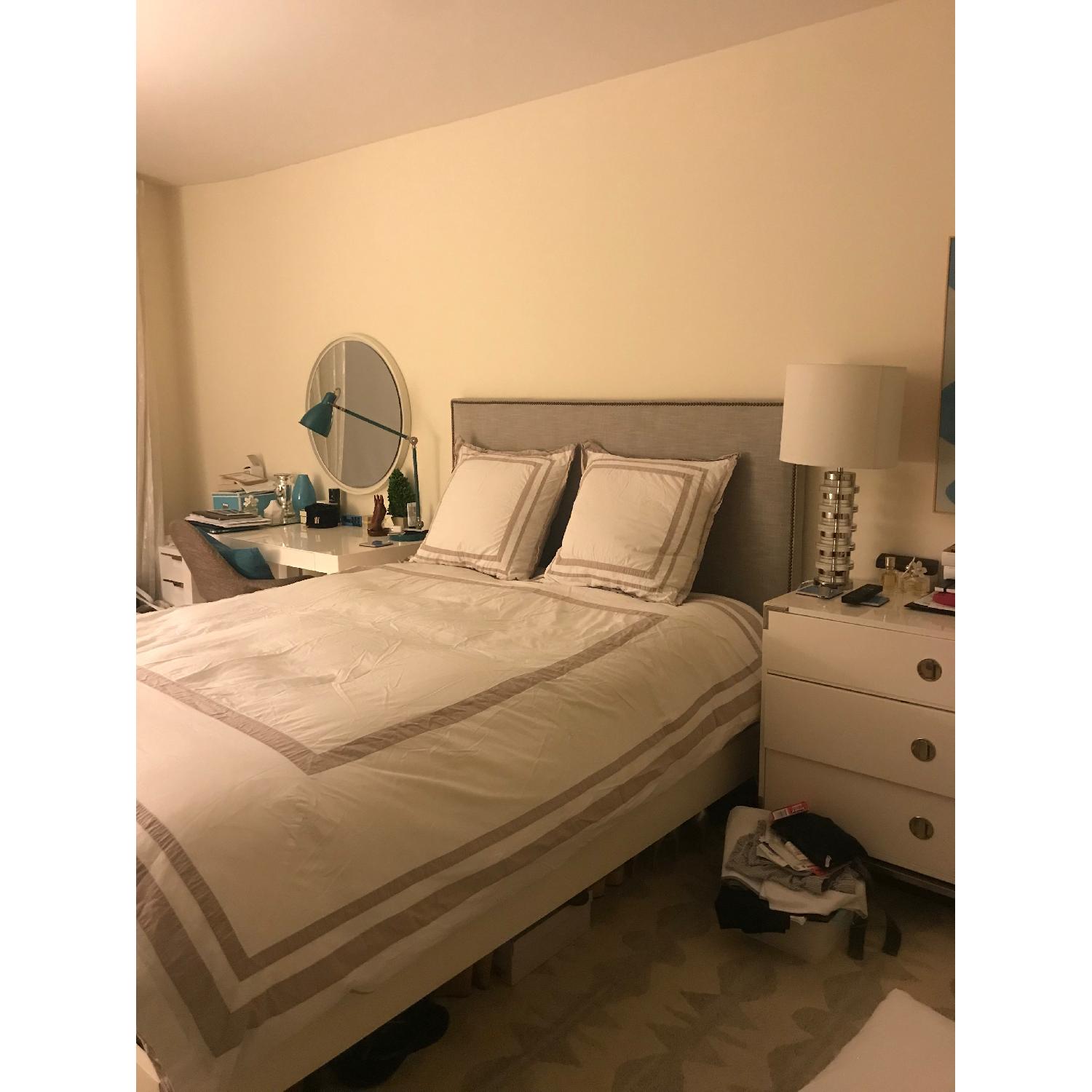 West Elm Narrow-Leg Wood White Bed Frame - image-2