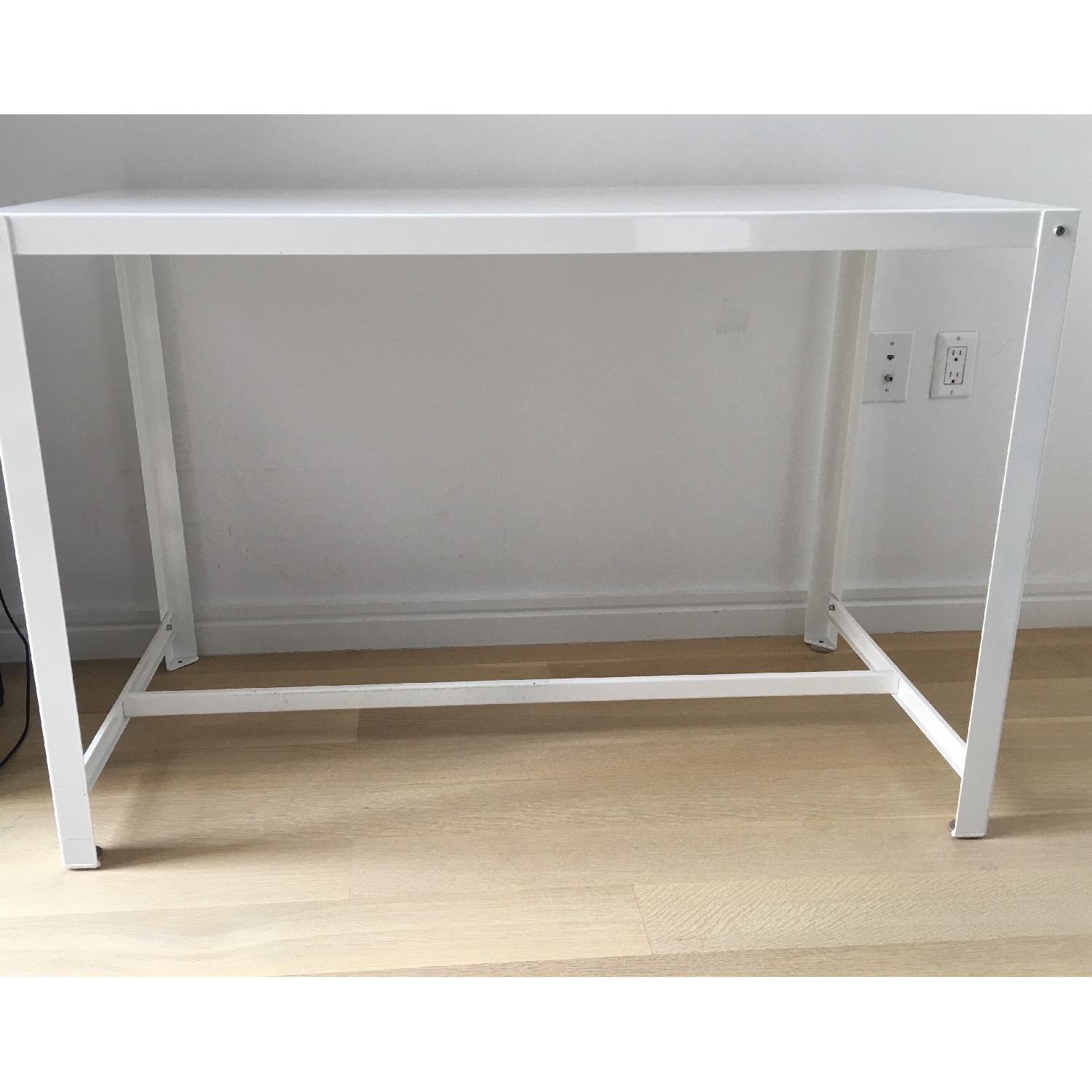 CB2 Go-Cart White Rolling Desk - image-2