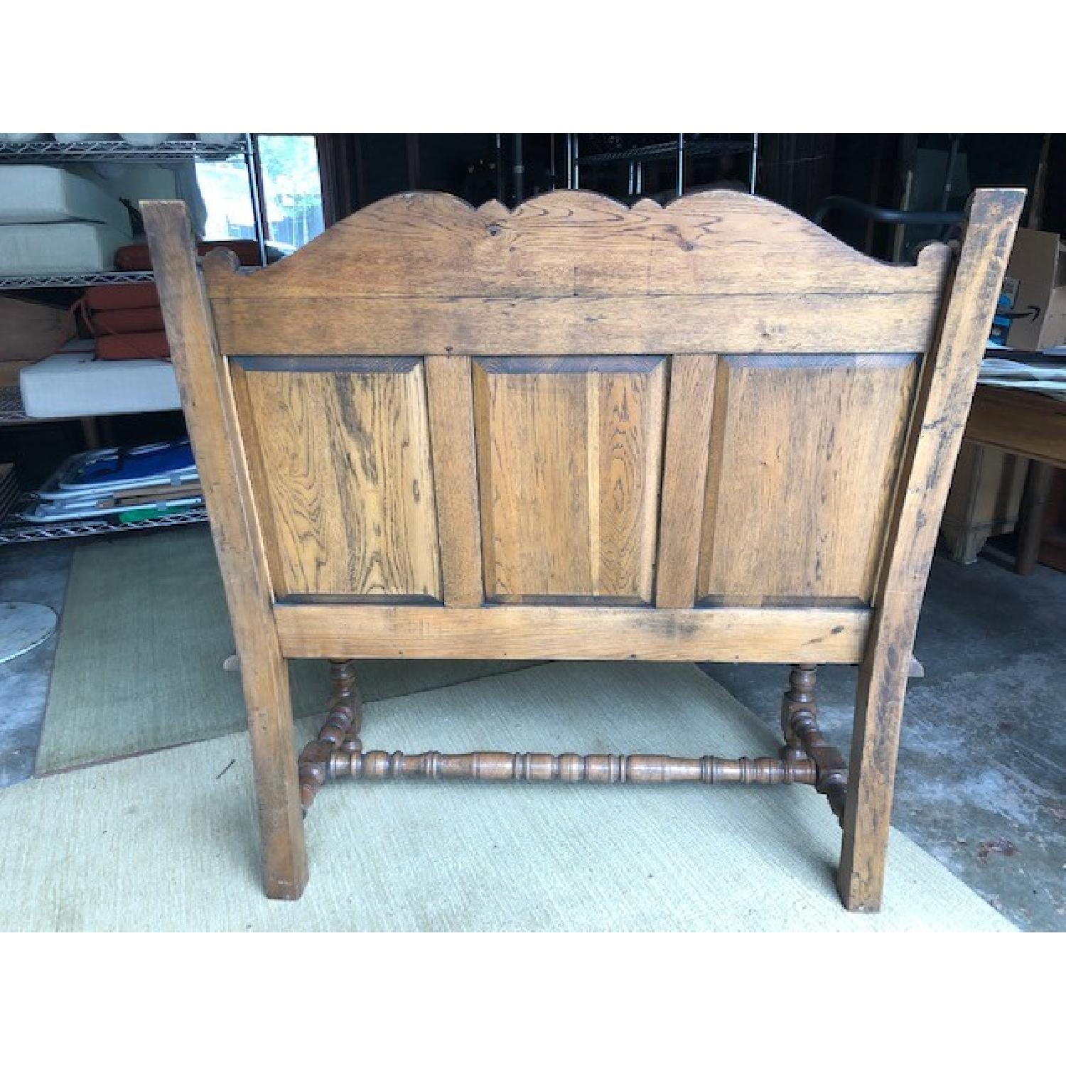 Hand-Carved Distressed Solid Wood Bench - image-7