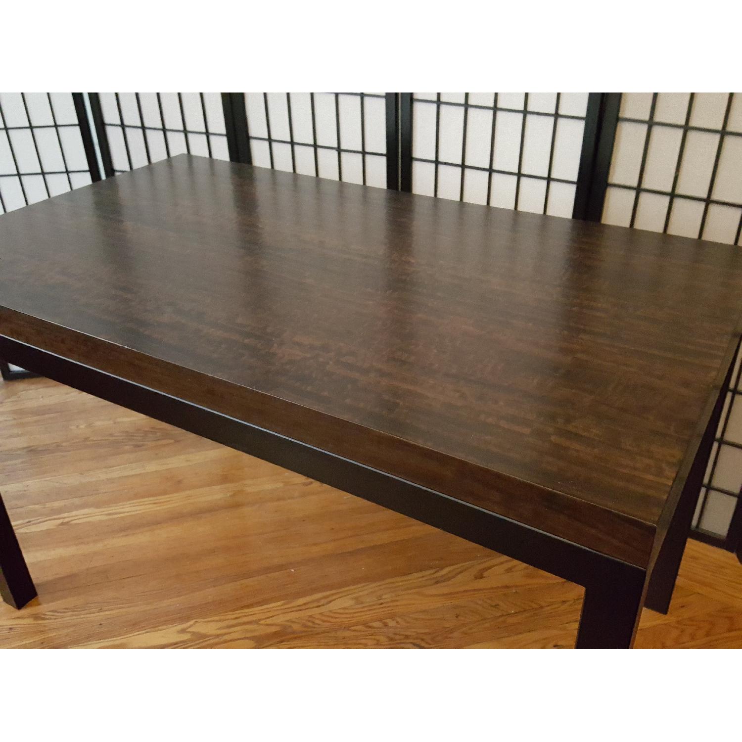 Crate & Barrel Parsons Walnut Top/Dark Steel Base Table - image-4
