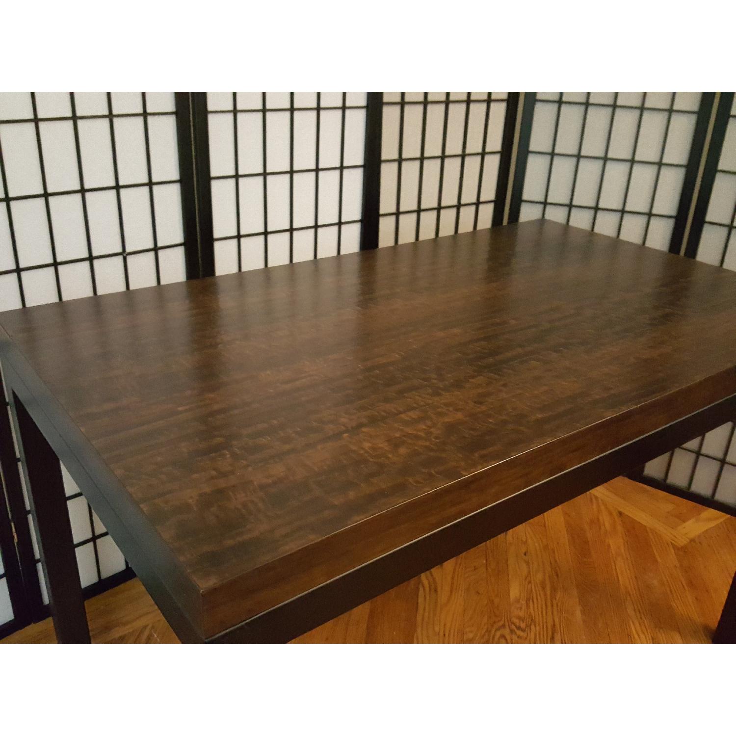 Crate & Barrel Parsons Walnut Top/Dark Steel Base Table - image-5