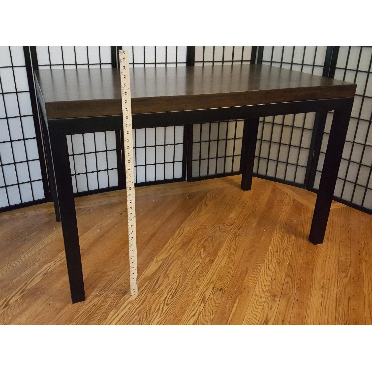 Crate & Barrel Parsons Walnut Top/Dark Steel Base Table - image-6