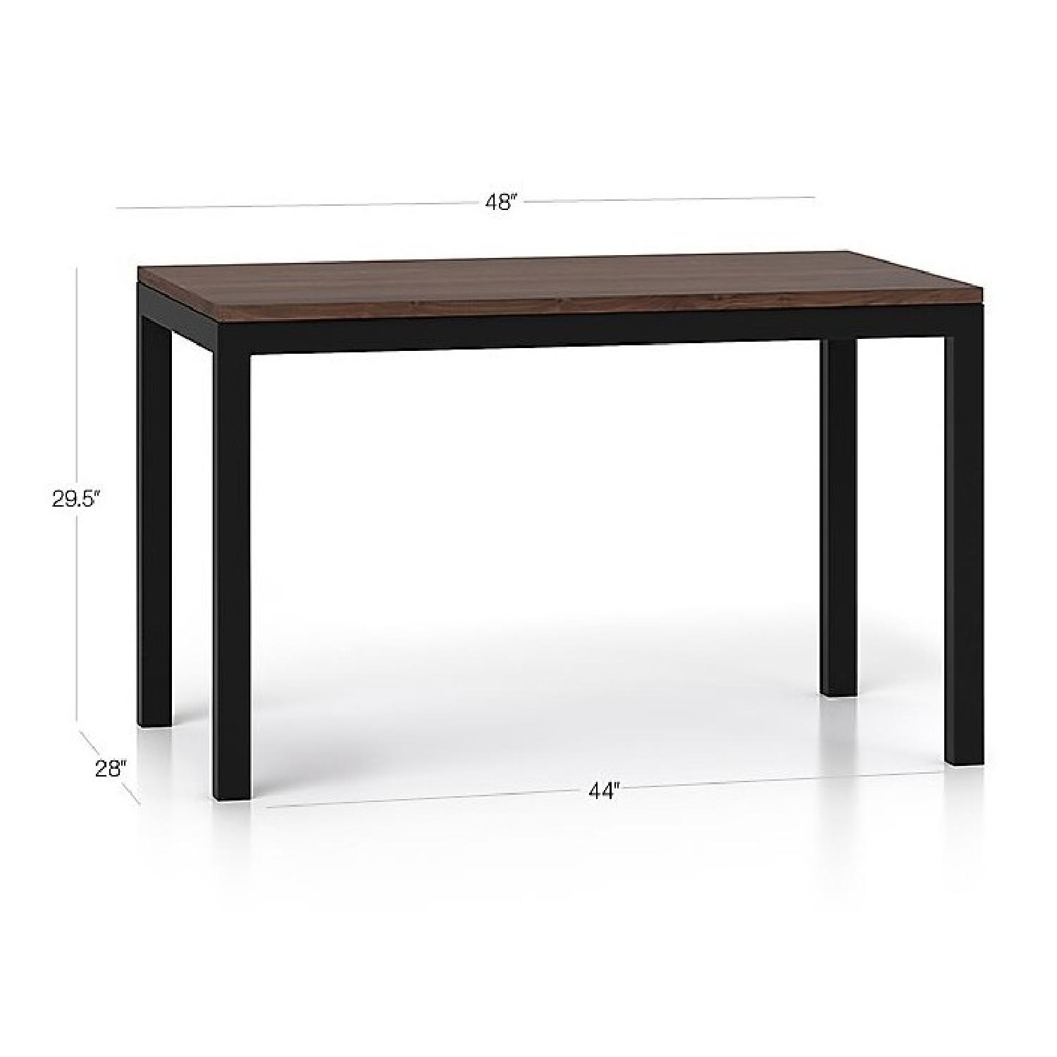 Crate & Barrel Parsons Walnut Top/Dark Steel Base Table - image-9