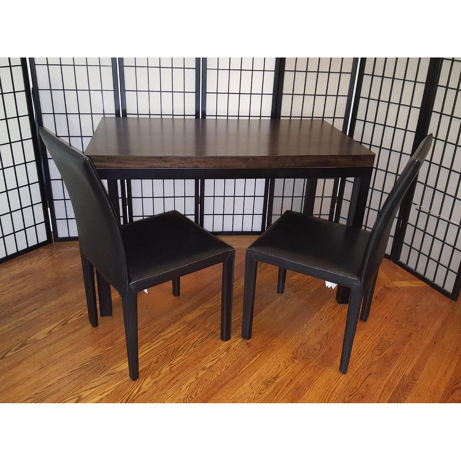 Crate & Barrel Parsons Walnut Top/Dark Steel Base Table - image-12