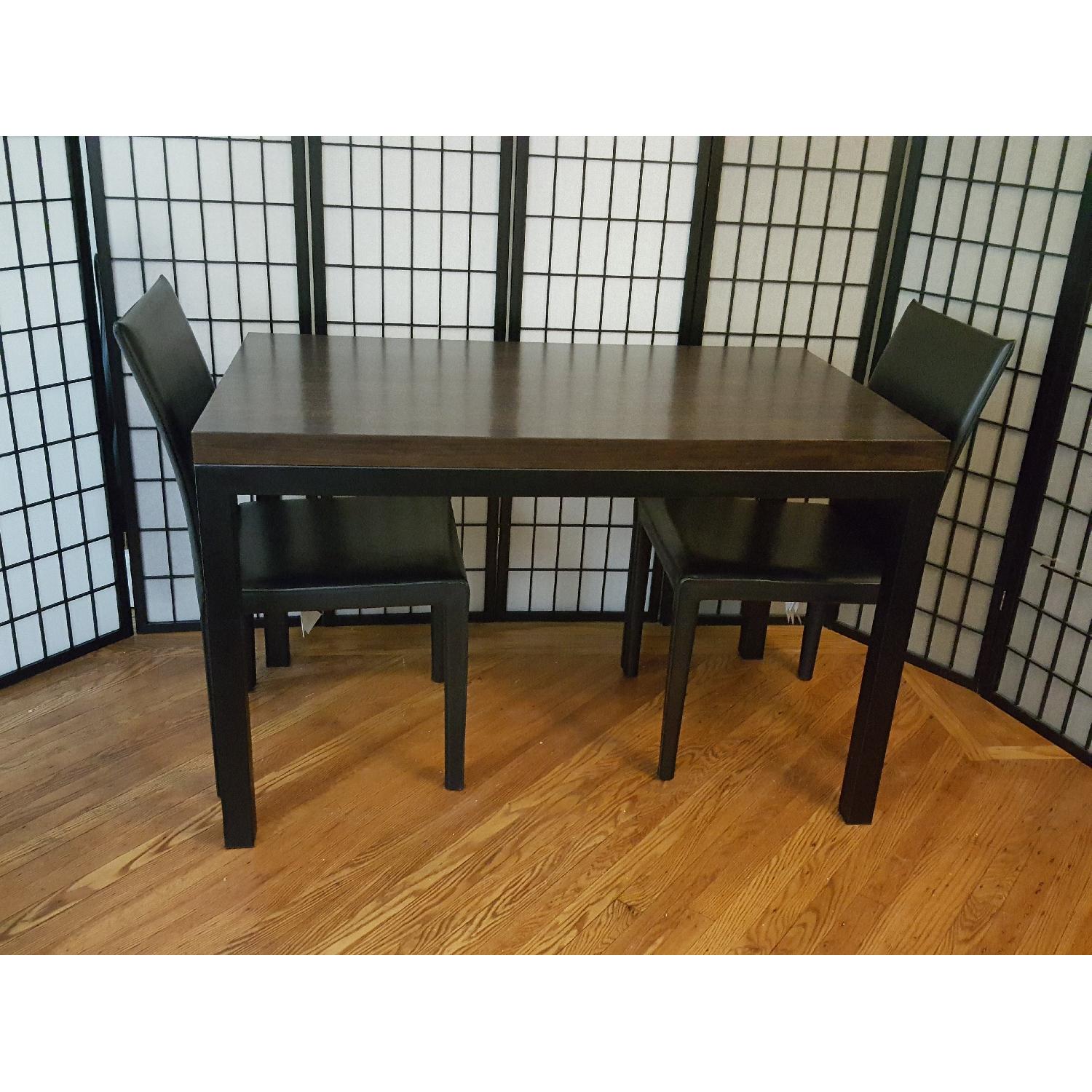 Crate & Barrel Parsons Walnut Top/Dark Steel Base Table - image-0