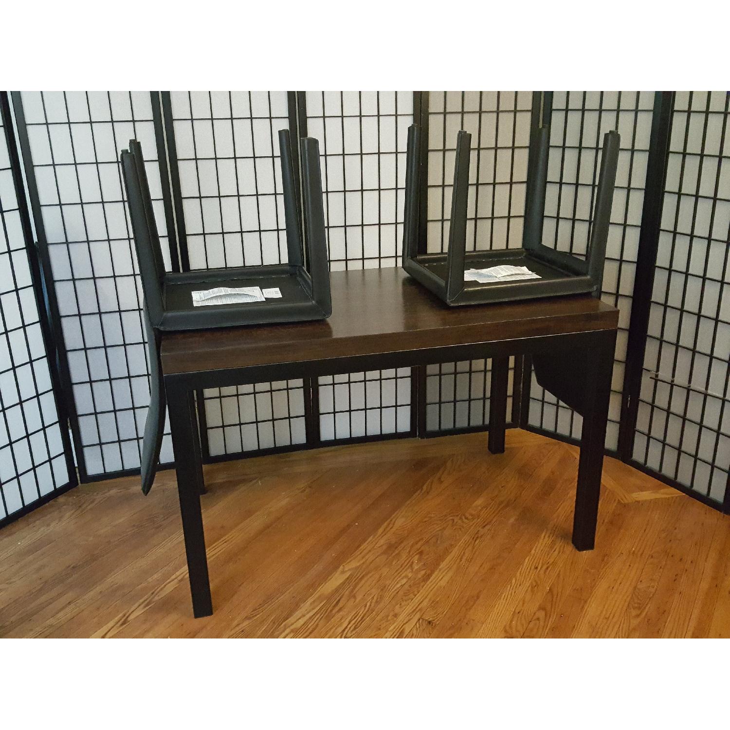 Crate & Barrel Parsons Walnut Top/Dark Steel Base Table - image-13