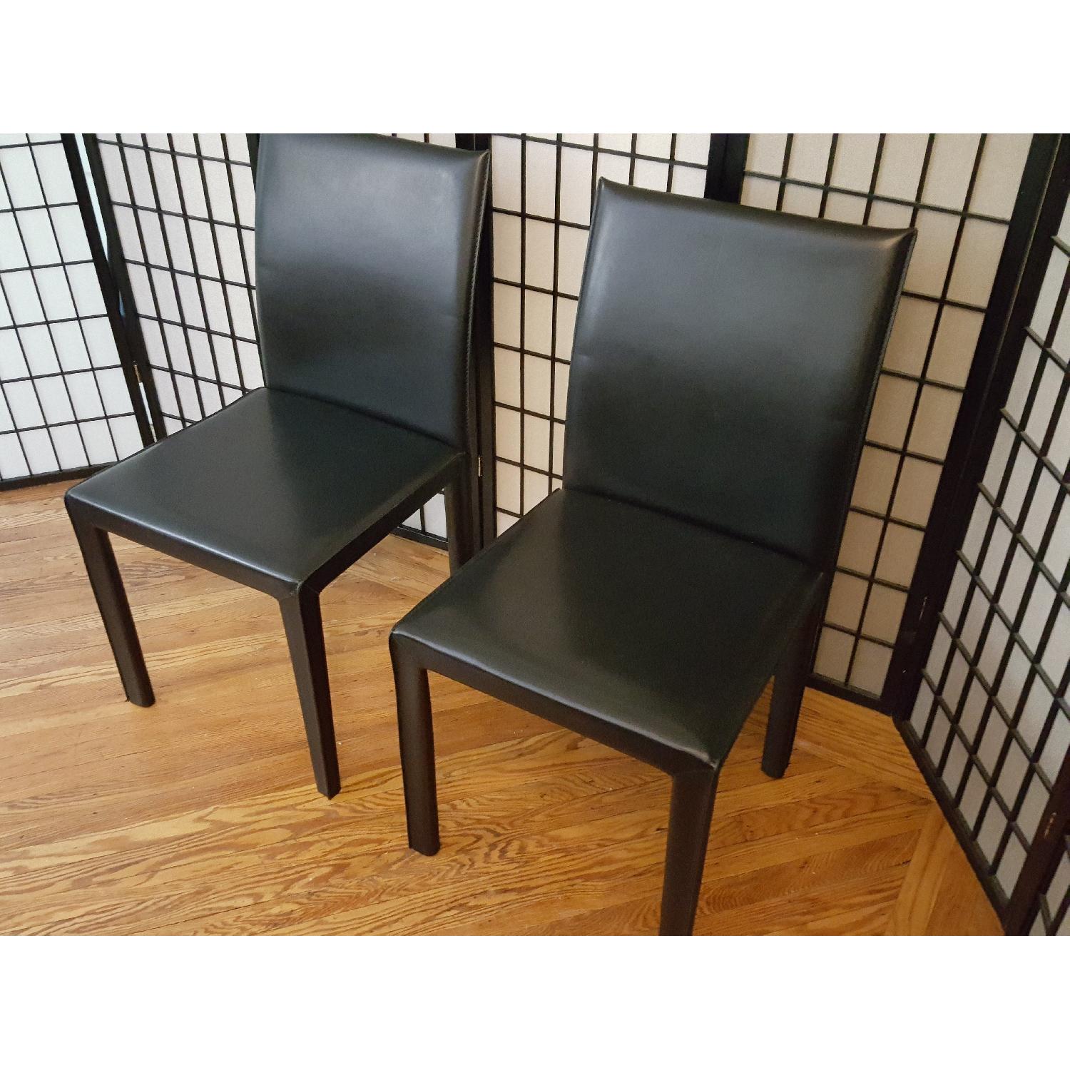 Crate & Barrel Parsons Walnut Top/Dark Steel Base Table - image-17