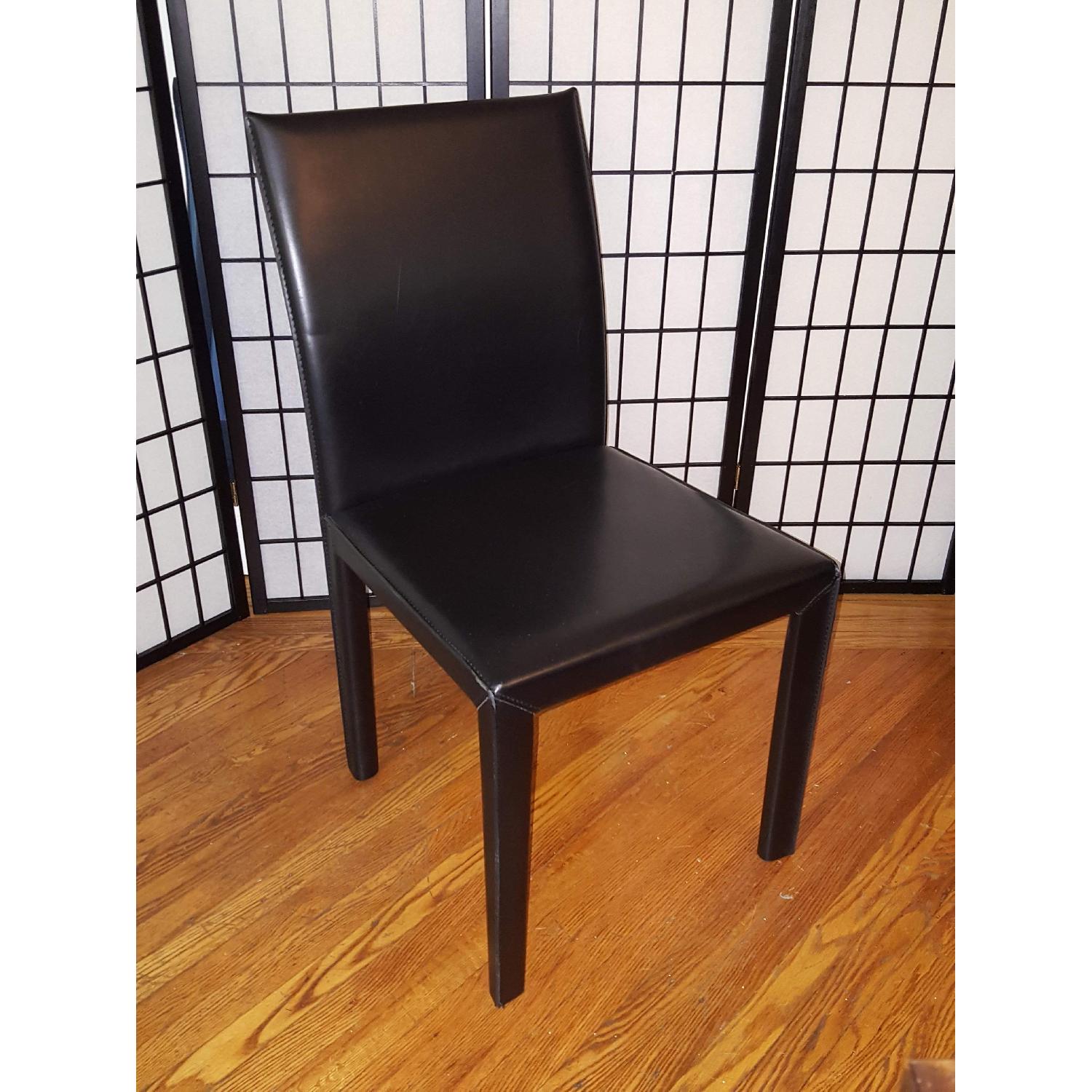 Crate & Barrel Parsons Walnut Top/Dark Steel Base Table - image-23