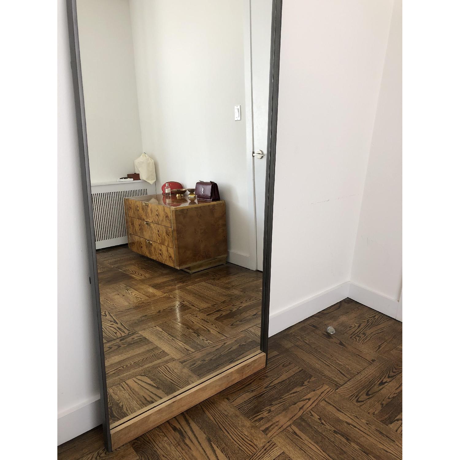West Elm Industrial Metal and Wood Floor Mirror - image-2