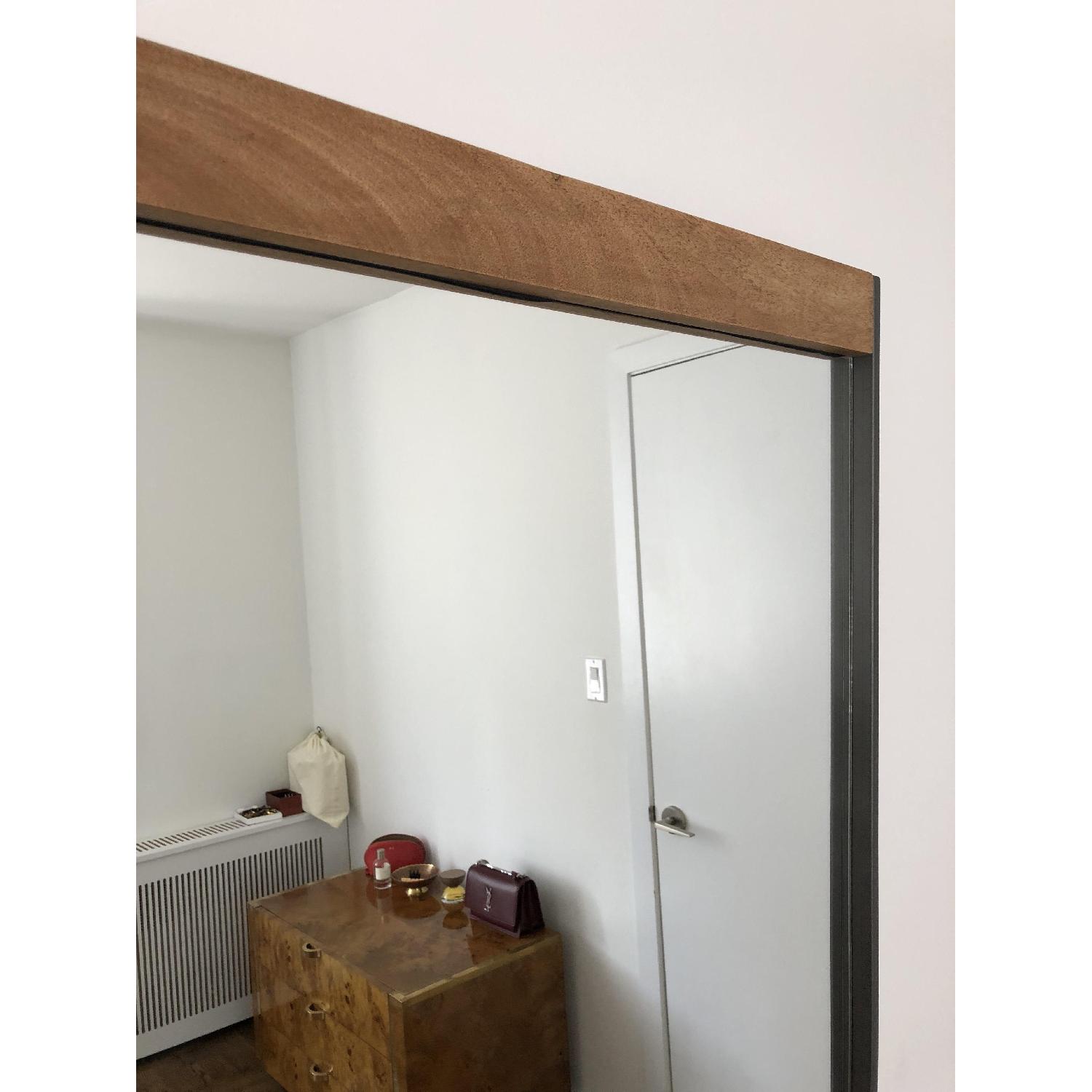 West Elm Industrial Metal and Wood Floor Mirror - image-3