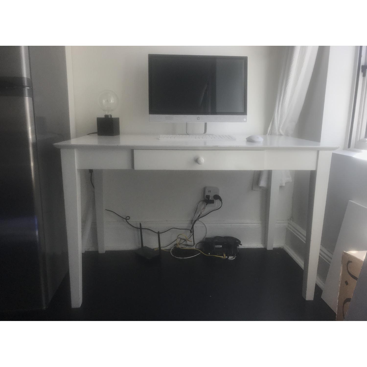 White Desk w/ Drawer - image-1